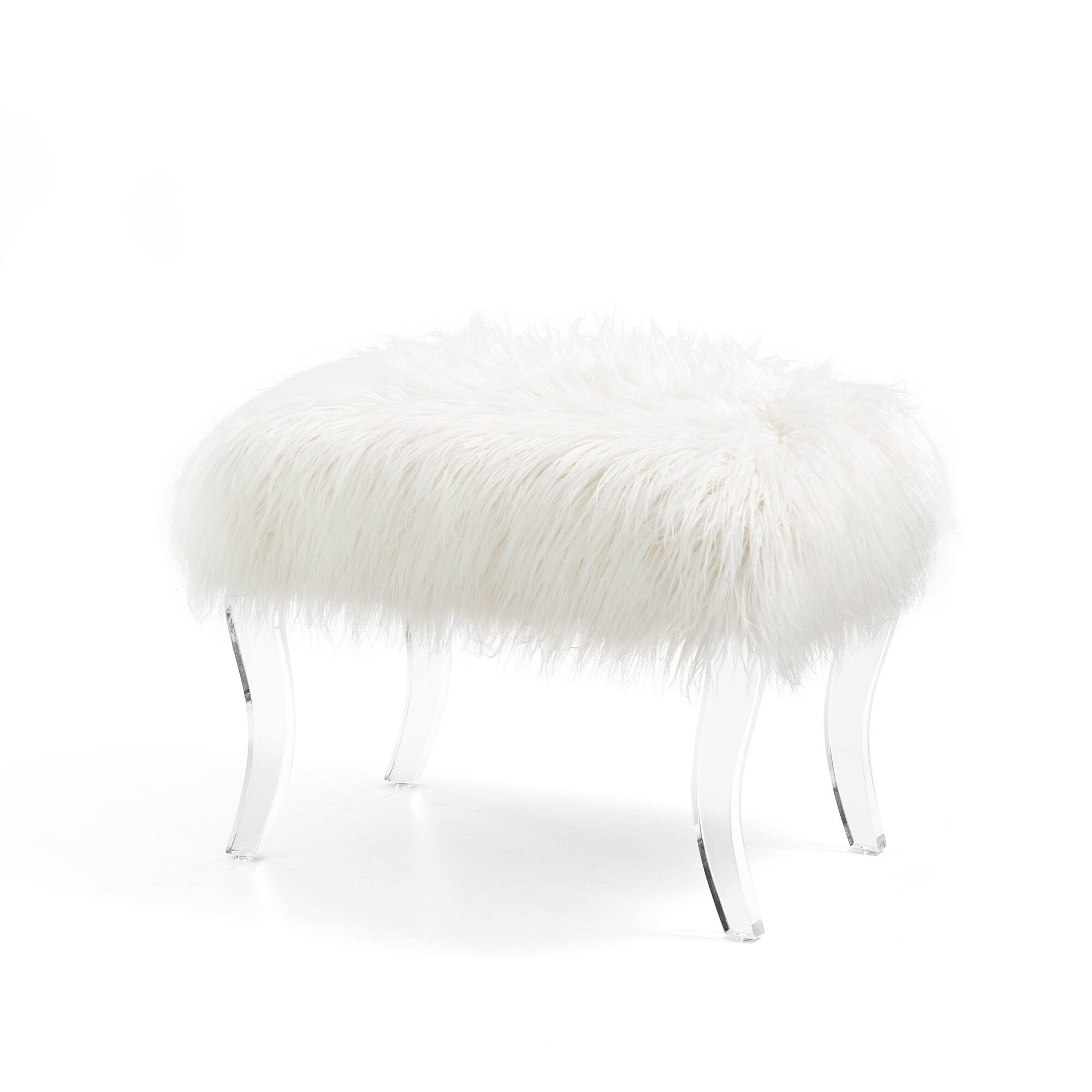 Glitzhome® 24" Faux Fur Acrylic Bench