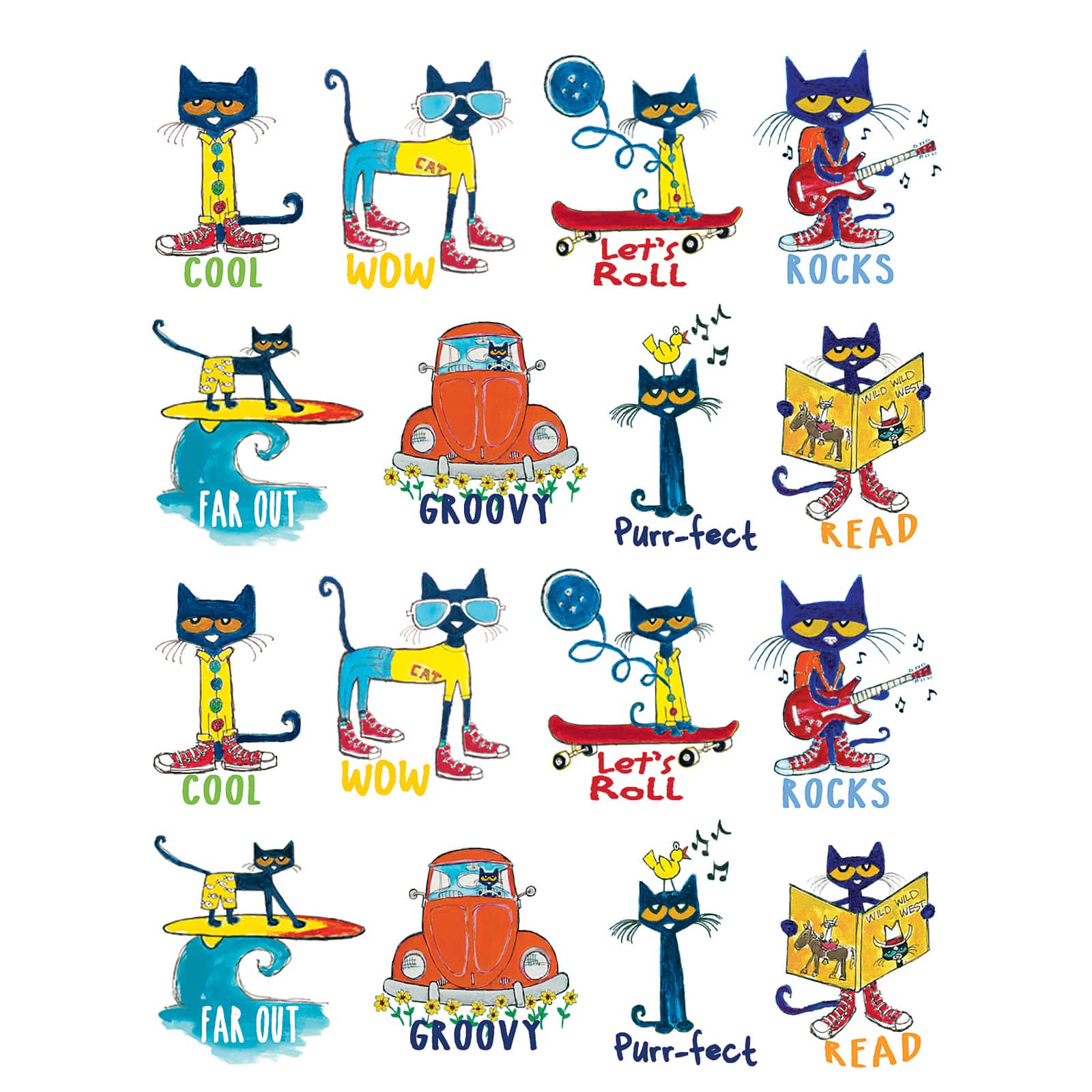 Edupress® Pete the Cat Stickers, 12 Packs of 96