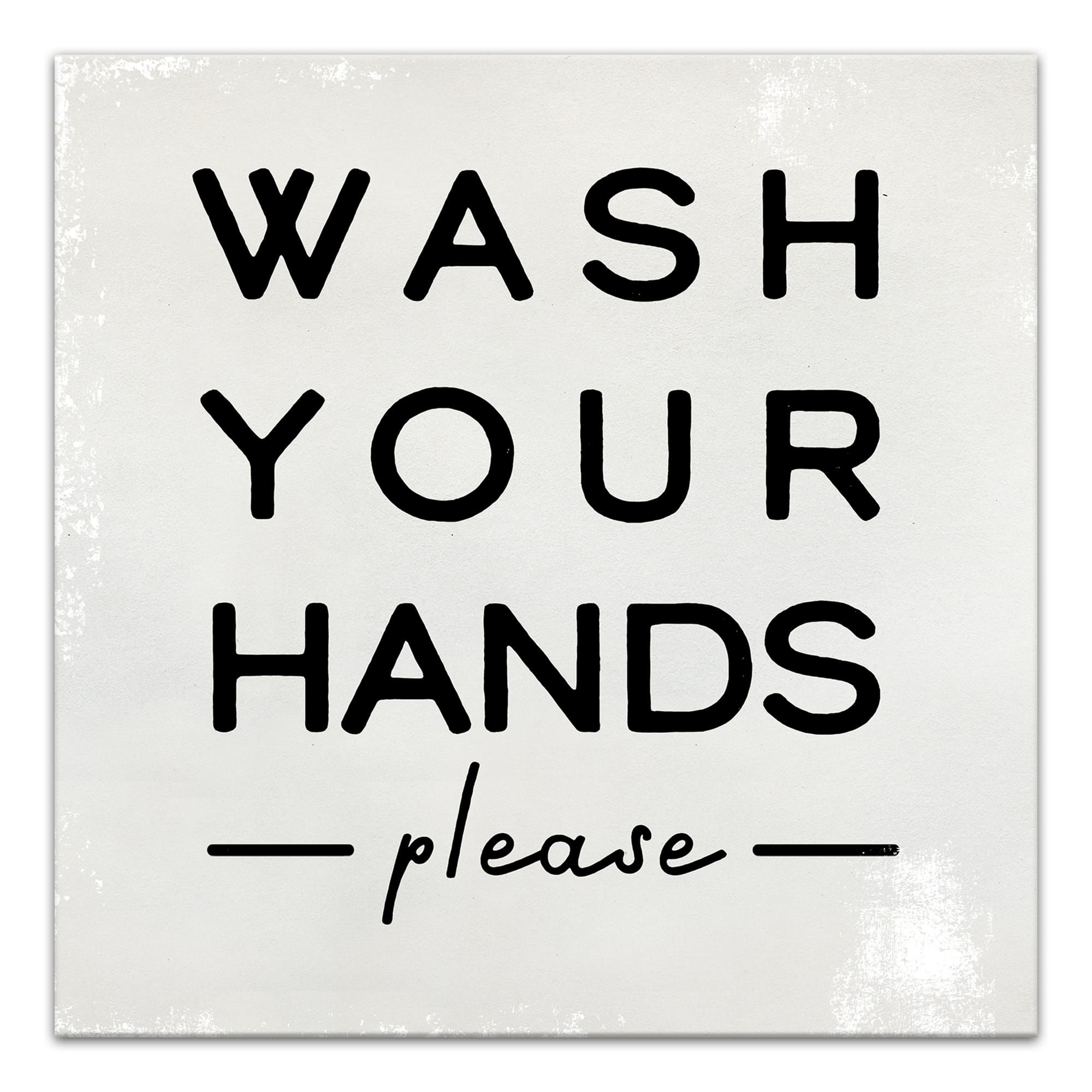 Wash Your Hands Please 12" x 12" Canvas Wall Art