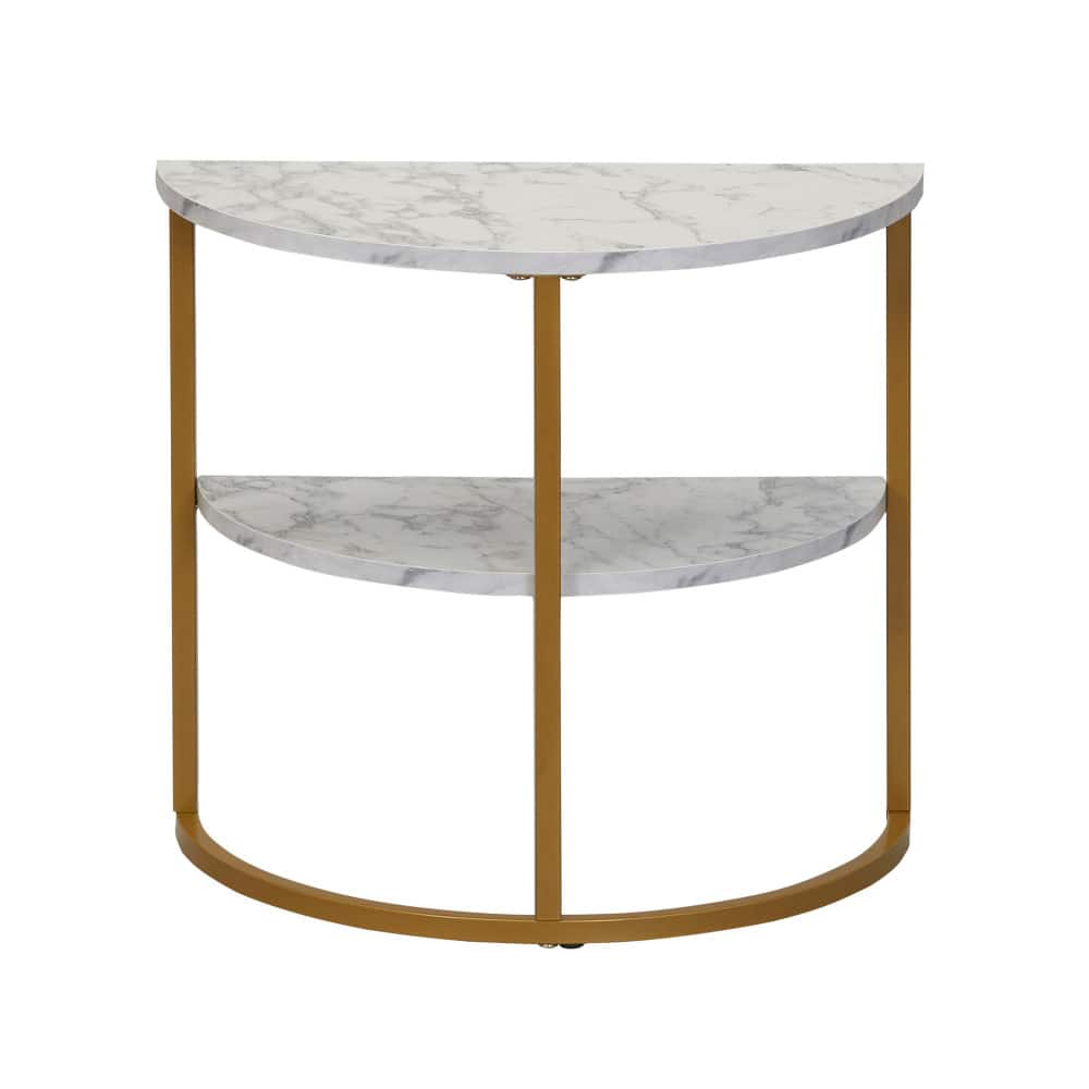 Household Essentials 18" 2-Tier Half Moon End Table