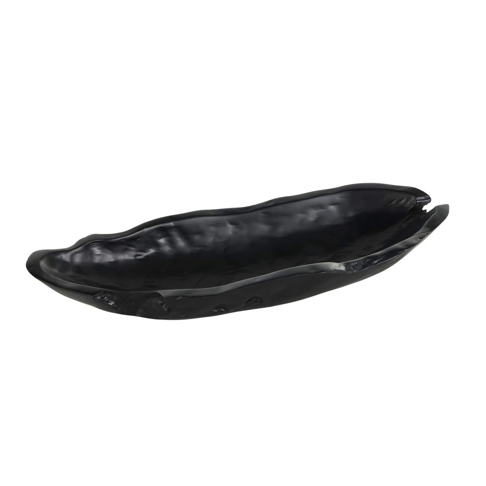 3.5" Black Teak Wood Handmade Live Edge Abstract Decorative Bowl