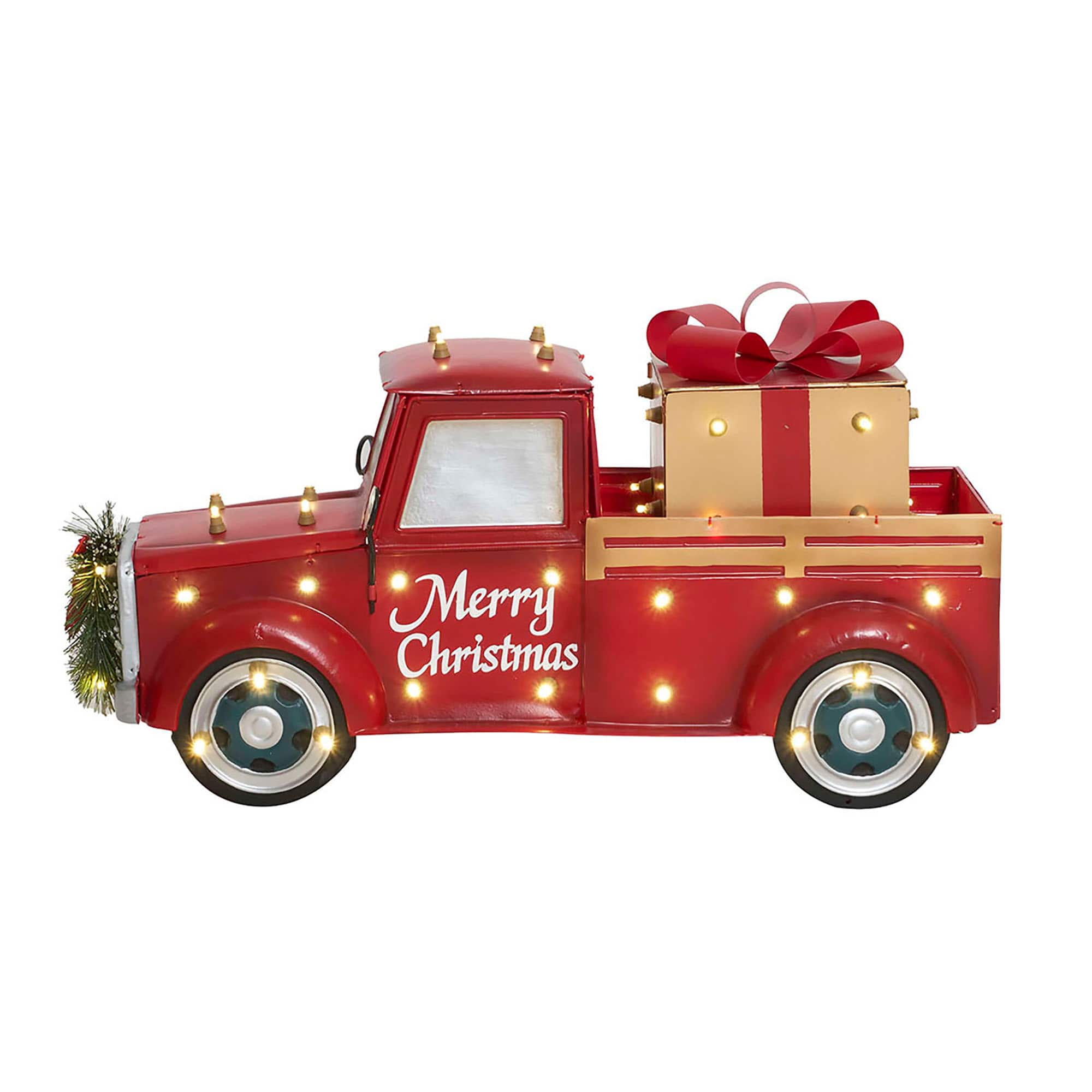 28" LED Truck with Gift Box Sculpture