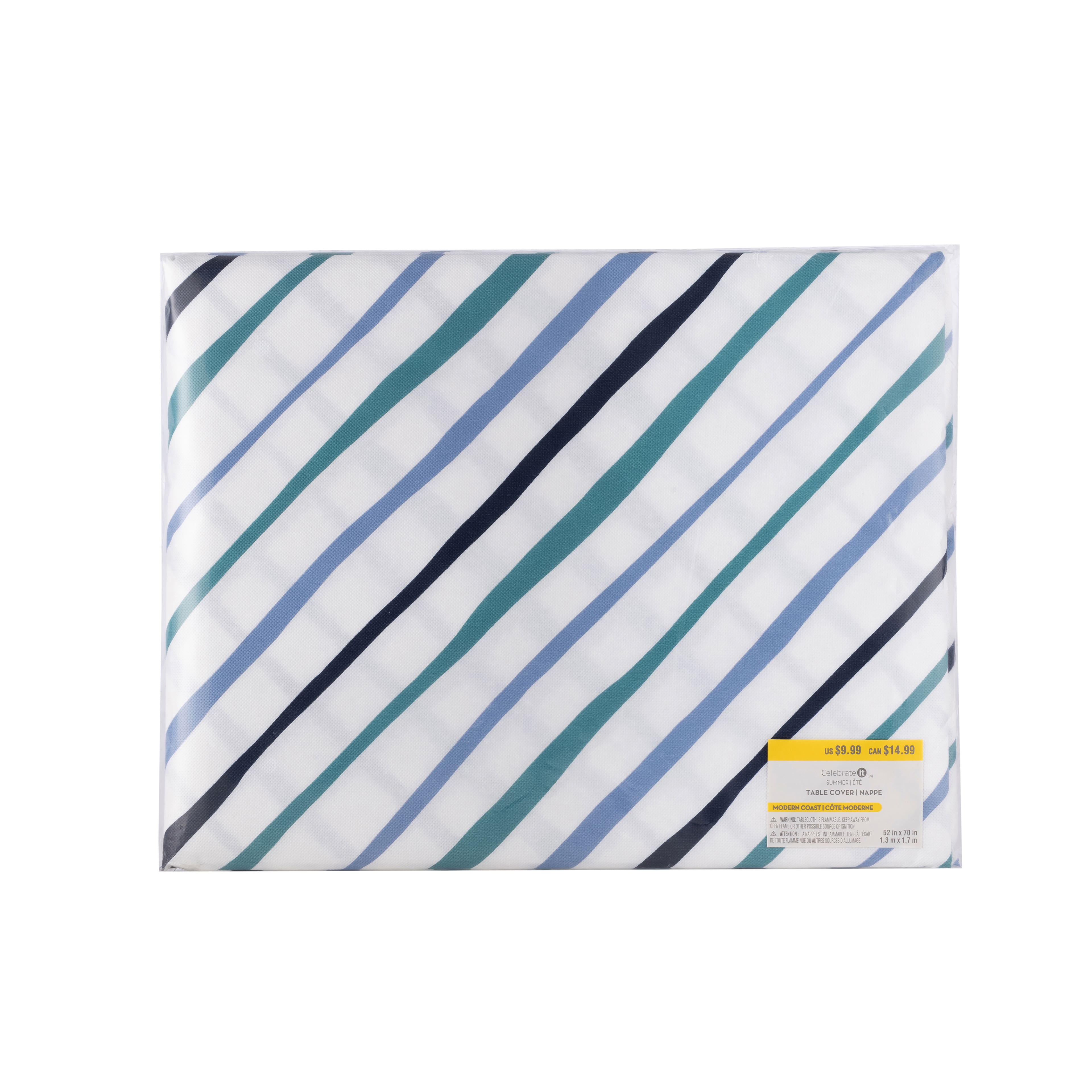 52" x 70" Blue & White Stripes Table Cloth by Celebrate It™