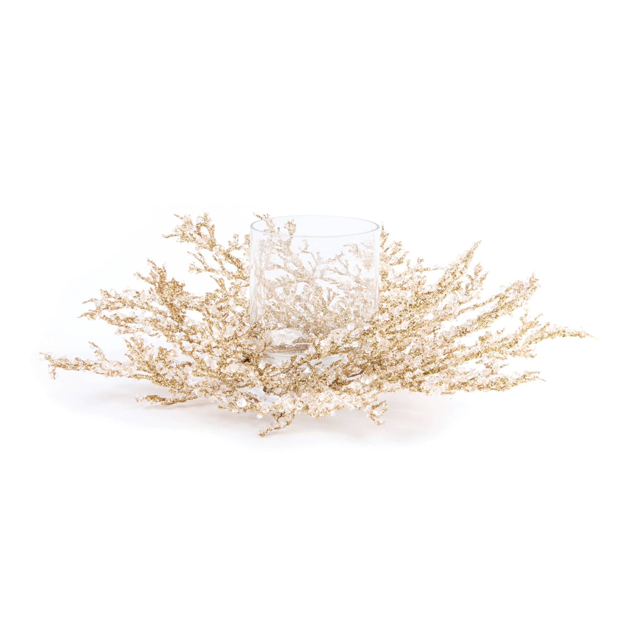 Melrose 16" Icy Pine Candle Holder Centerpiece