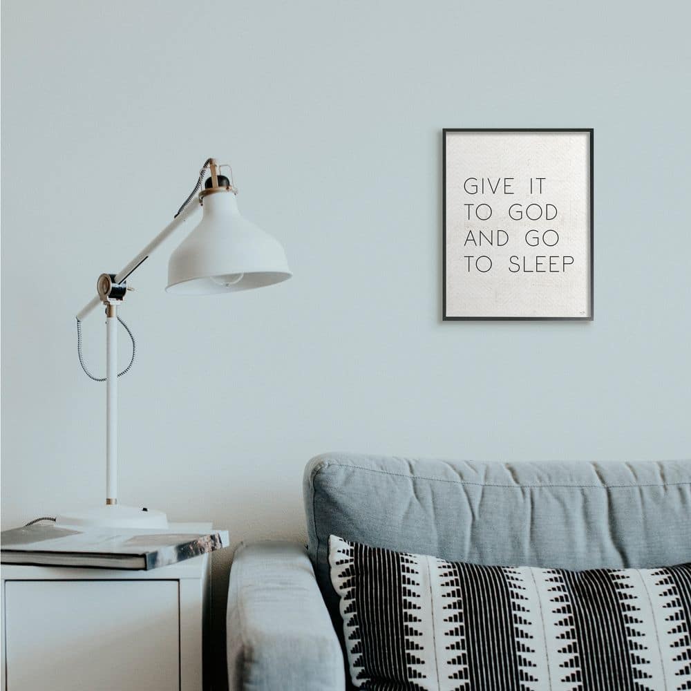 Stupell Industries Give it to God and Sleep Faith Based Bedroom Quote Framed Wall Art
