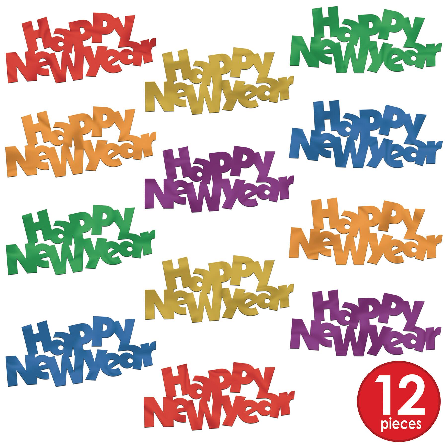 Beistle 4.75" Happy New Year Jumbo Fanci Fettis, 12ct.