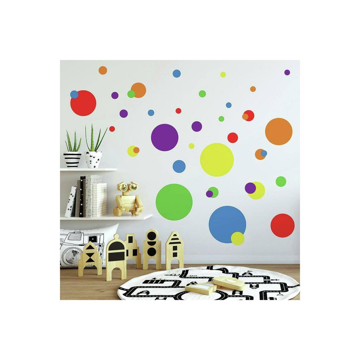 RoomMates Just Dots Primary Peel & Stick Wall Decals
