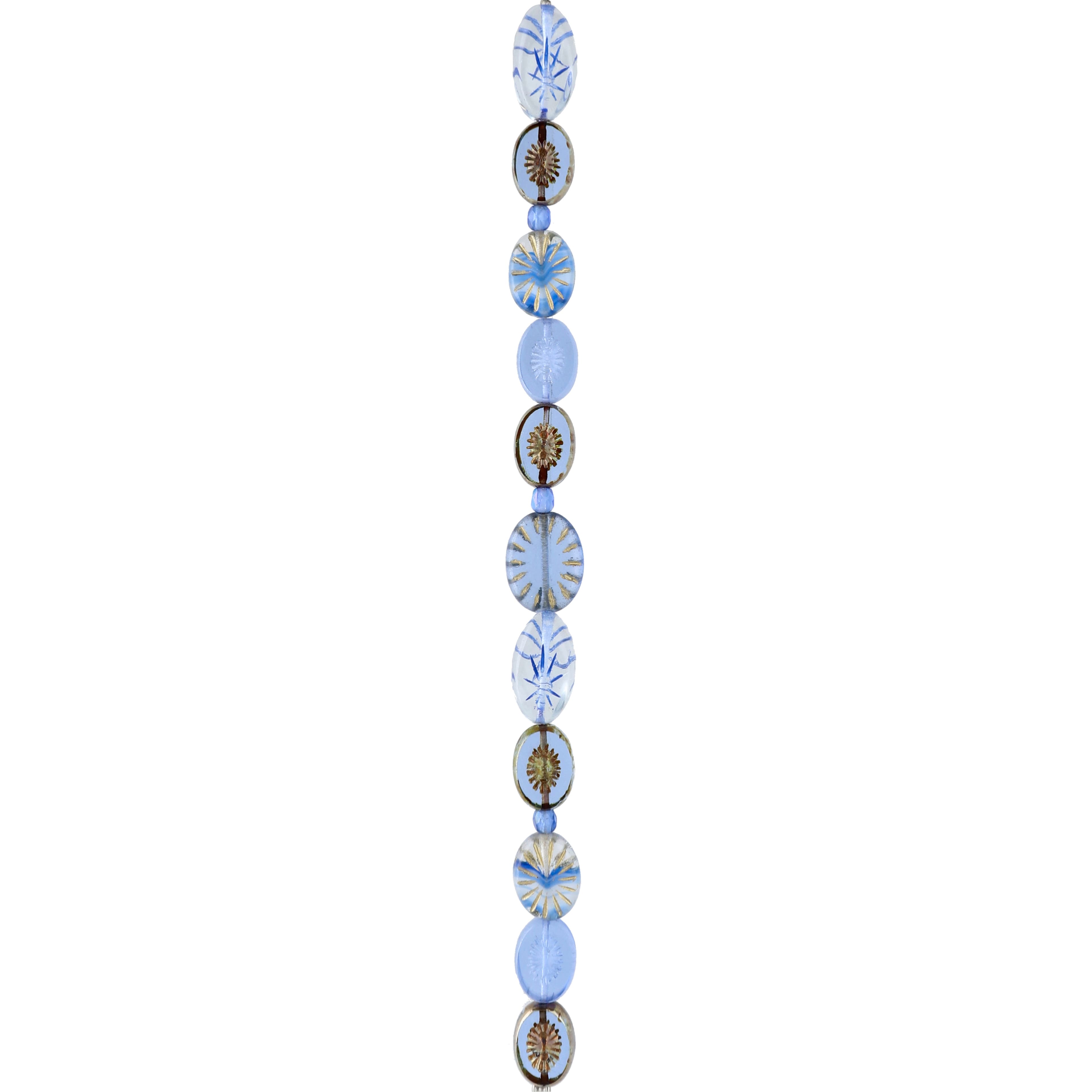 6 Packs: 14 ct. (84 total) Beam Blue Czech Glass Oval Bead Mix by Bead Landing™