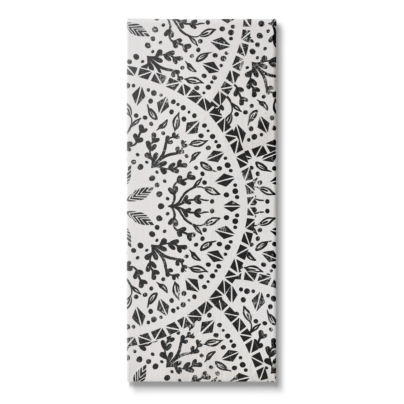 Stupell Industries Boho Fractal Pattern Study Vintage Style Distressed Botanicals Canvas Wall Art