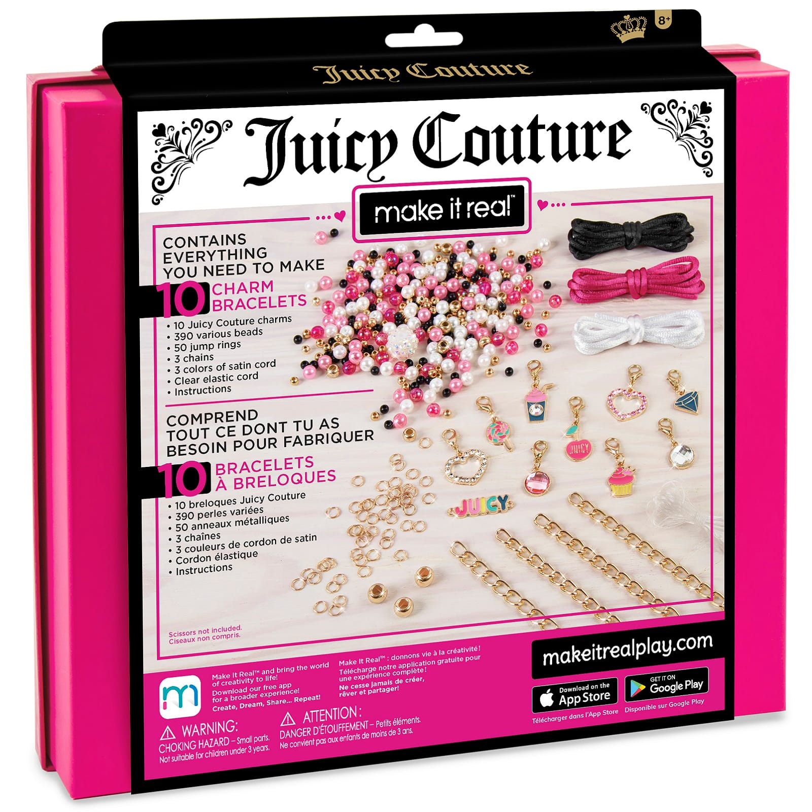 8 Pack: Juicy Couture Make it Real™ Pink & Precious Bracelet Kit