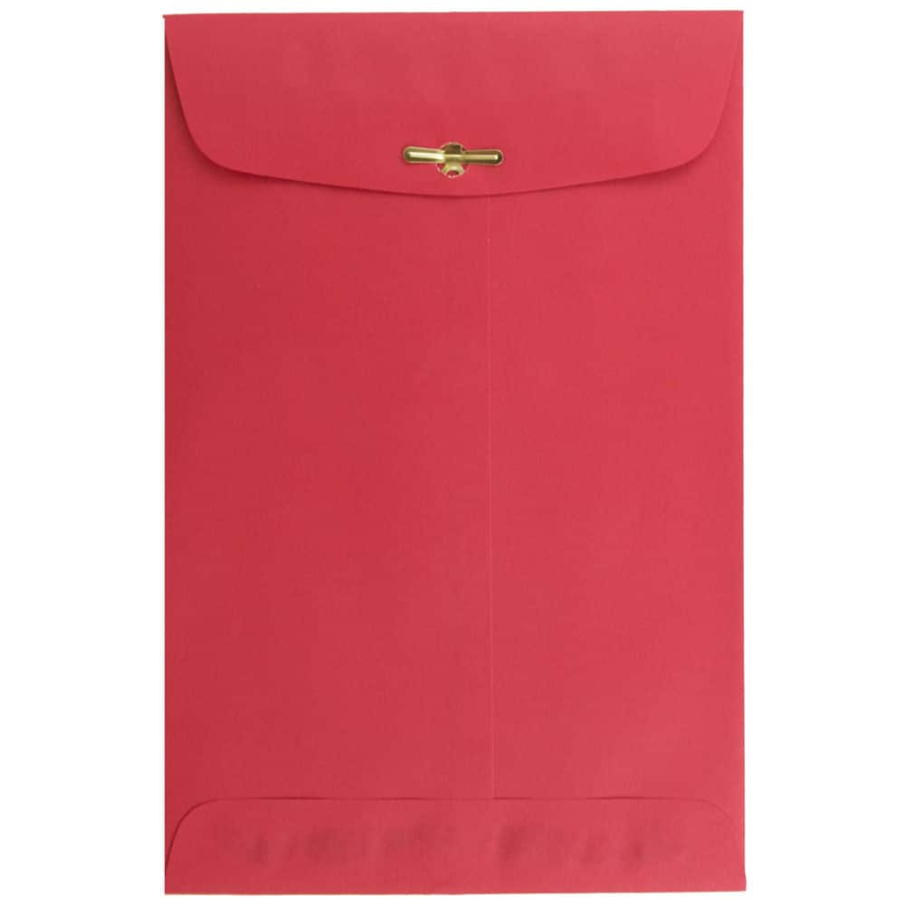 JAM Paper 6" x 9" Red Recycled Clasp Closure Envelopes, 500ct.