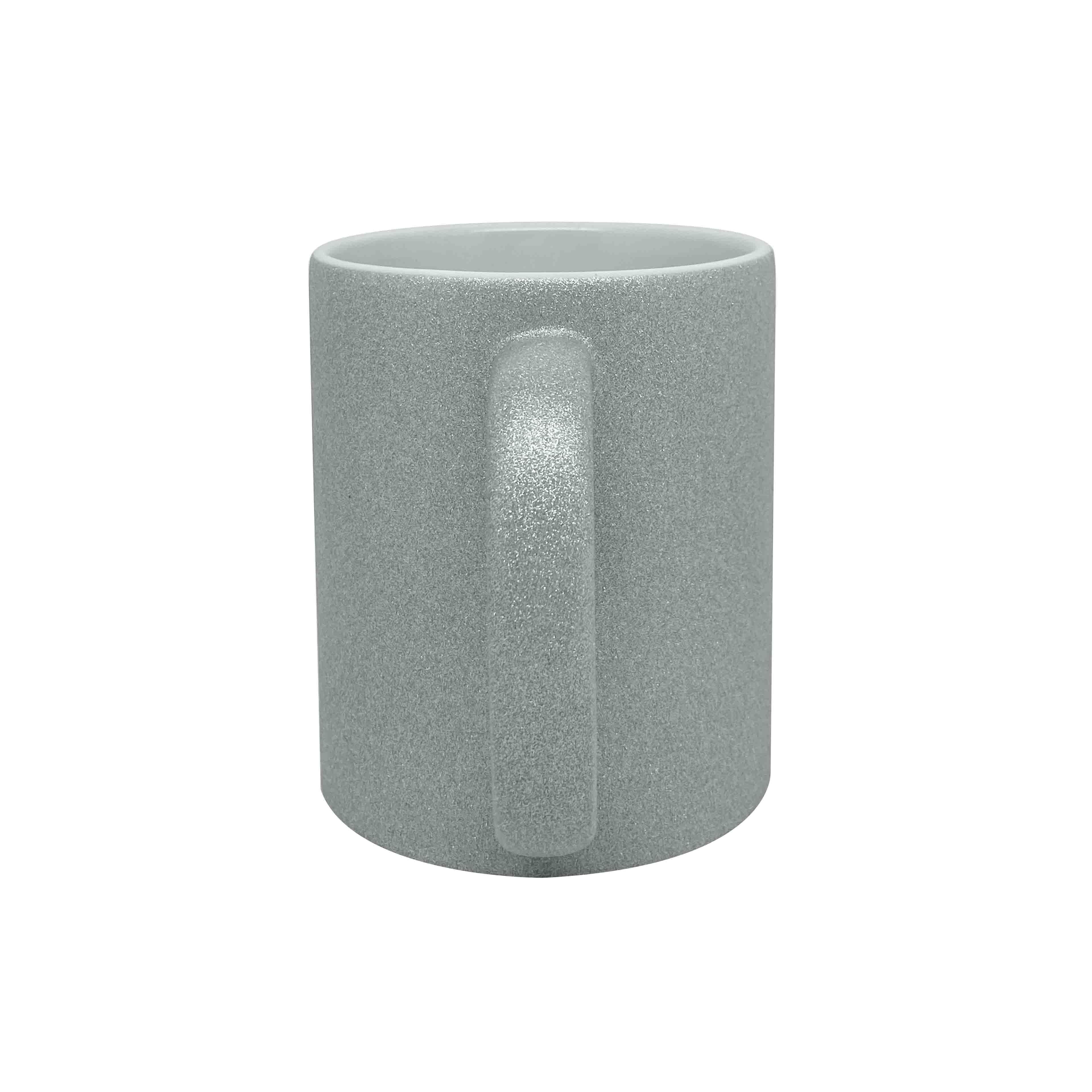 11.8oz. Silver Glitter Ceramic Sublimation Mug by Make Market®