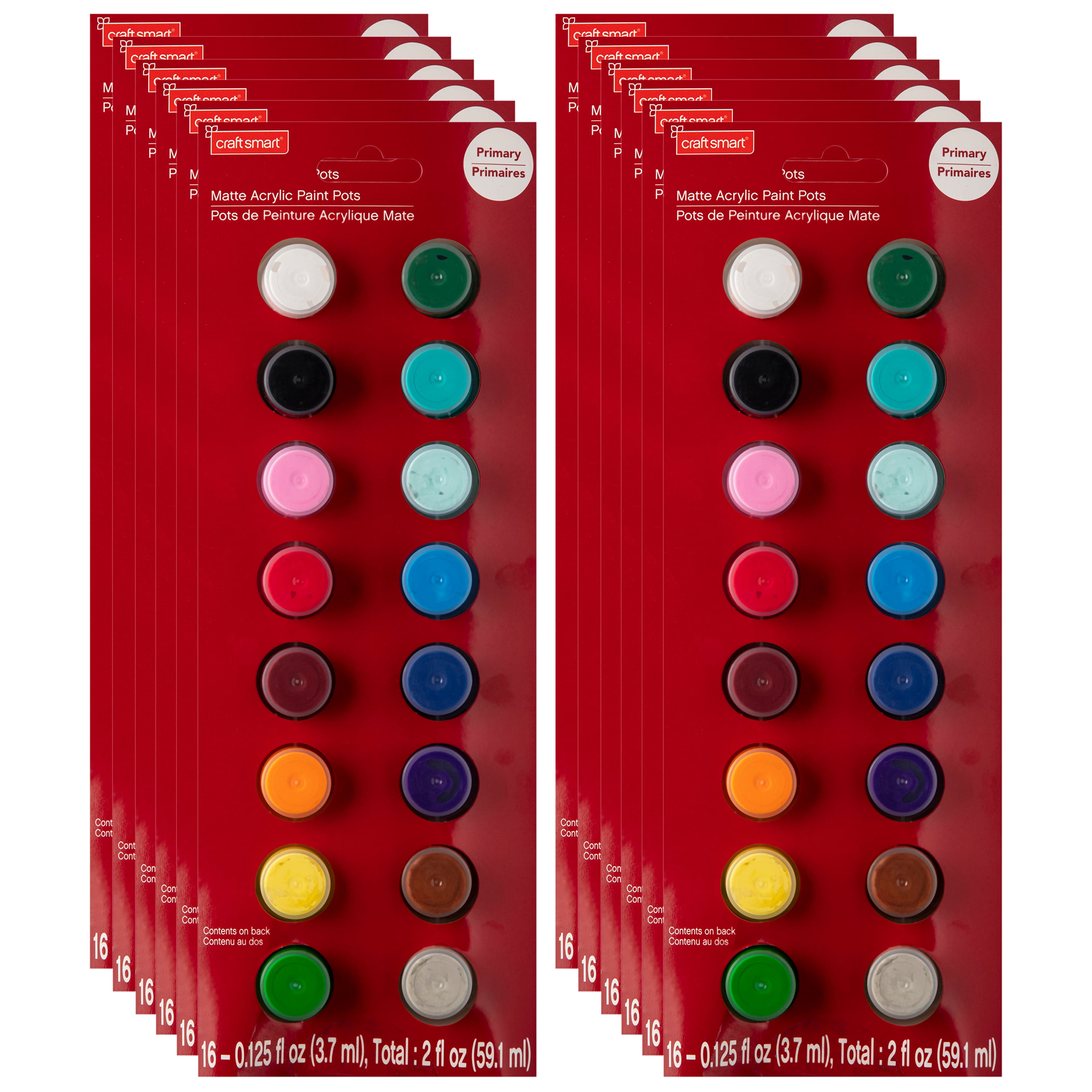 12 Pack: Primary Acrylic Paint Pot Set by Craft Smart®