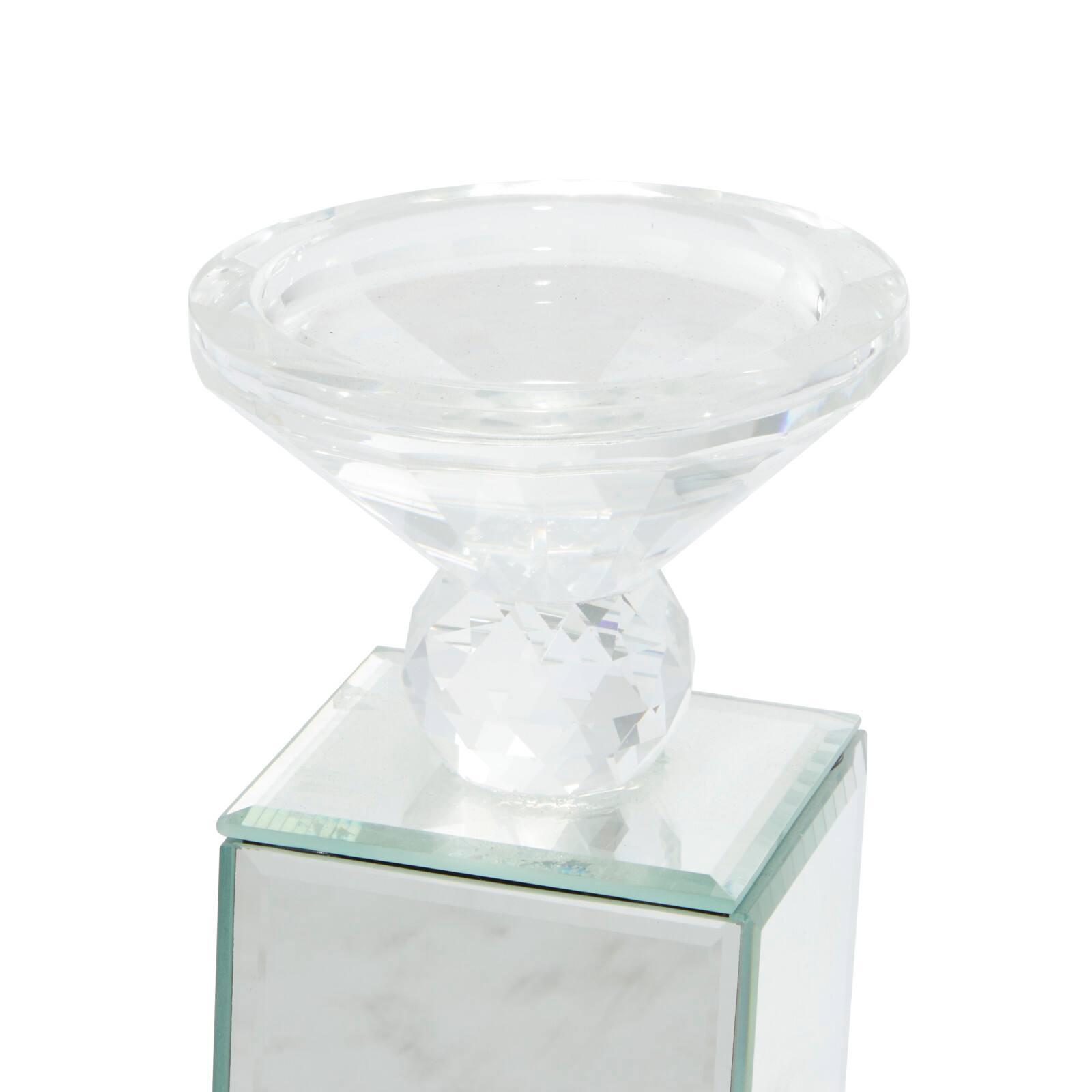 10" Clear Reflective Mirror Glam Candlestick Holder