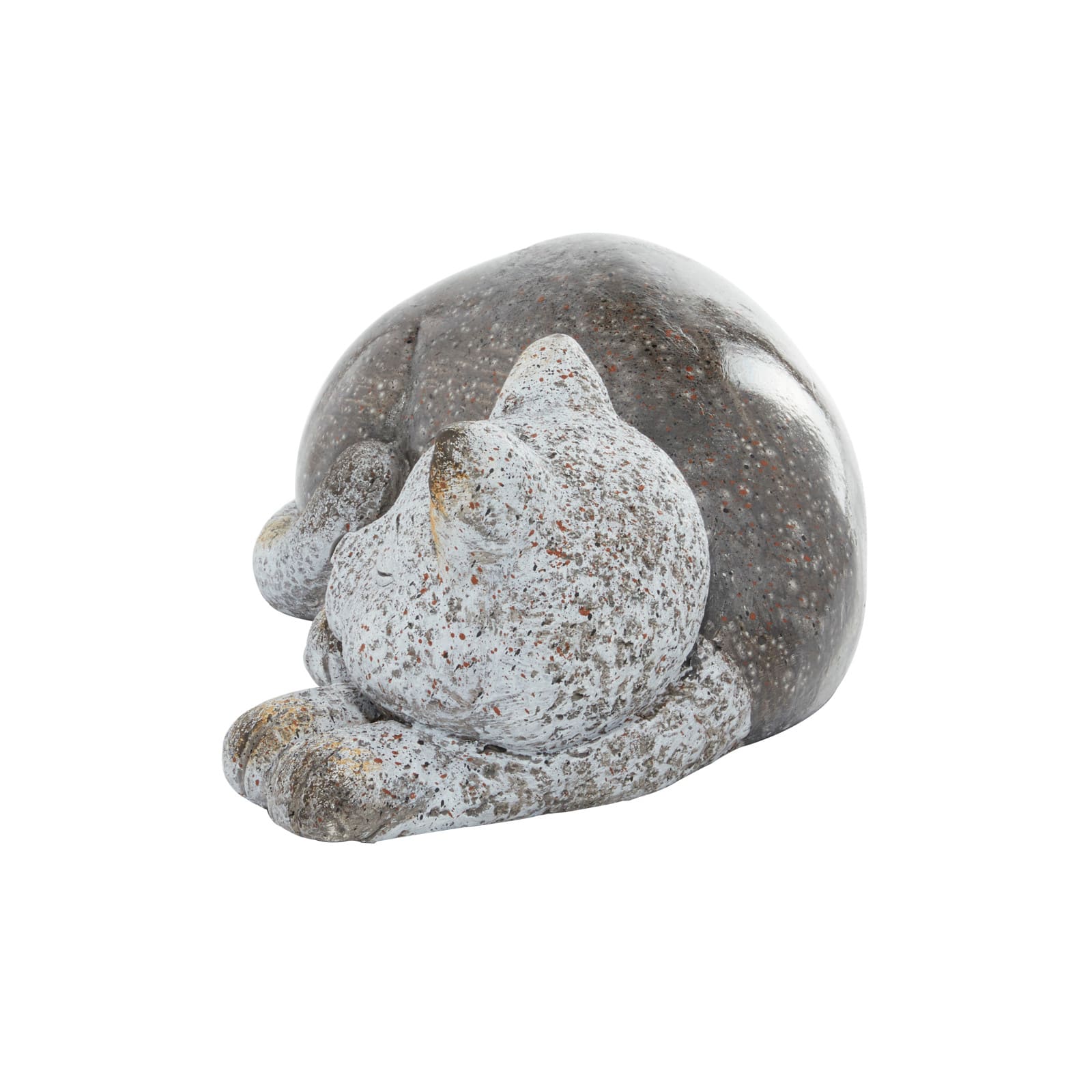 15" Gray Polystone Country Cat Garden Sculpture