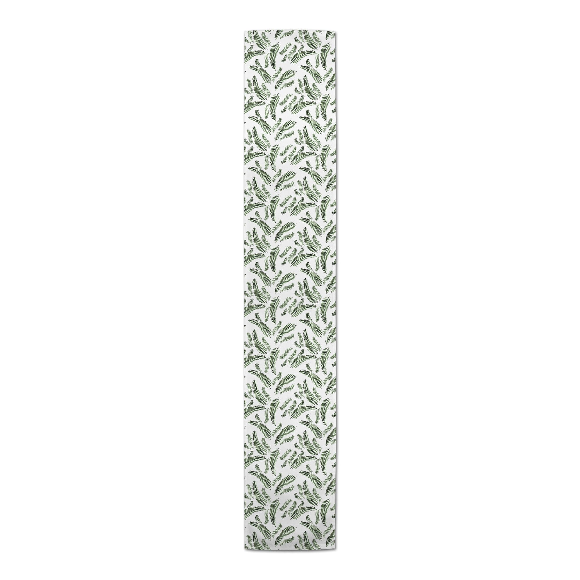 Green Fern Pattern 16" x 90" Cotton Twill Runner