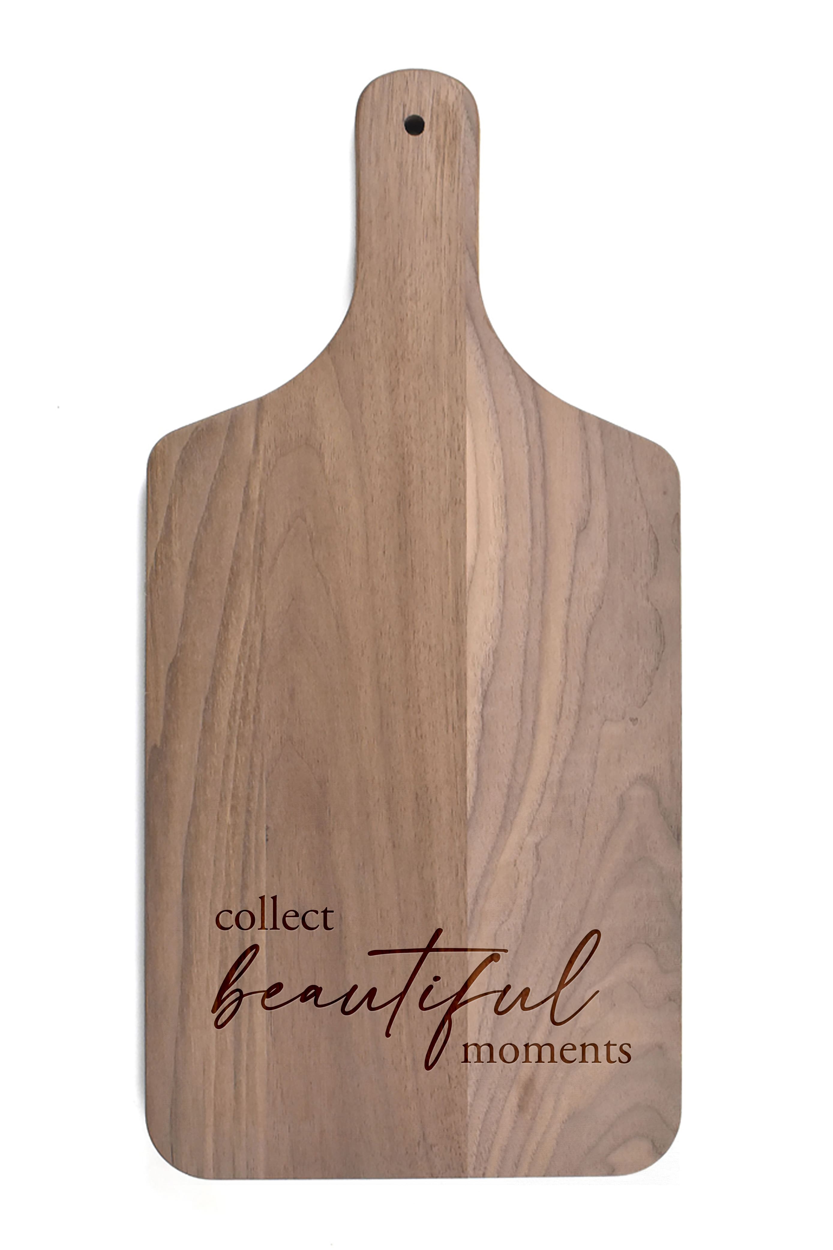 Collect Beautiful Moments 8" x 17" Walnut Paddle Cutting Board