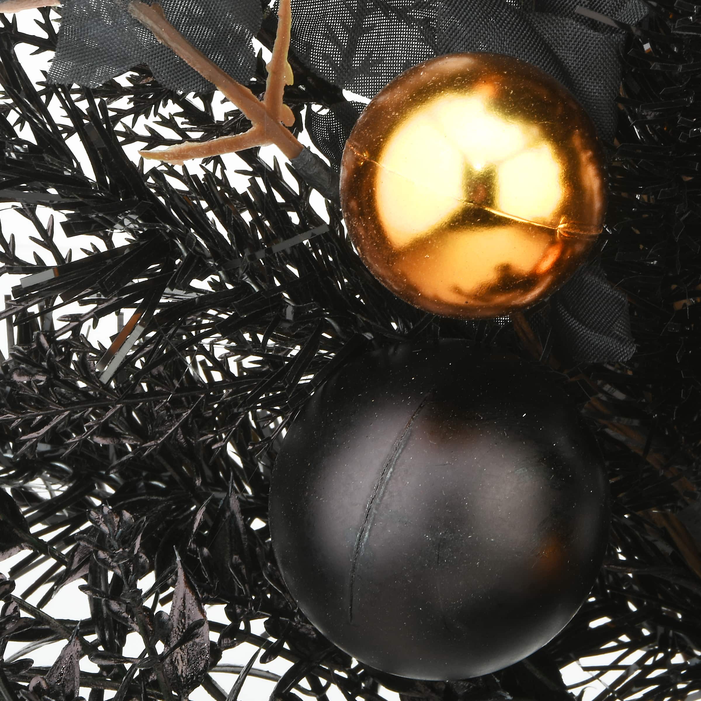 24" Halloween Wreath with Ball Ornaments