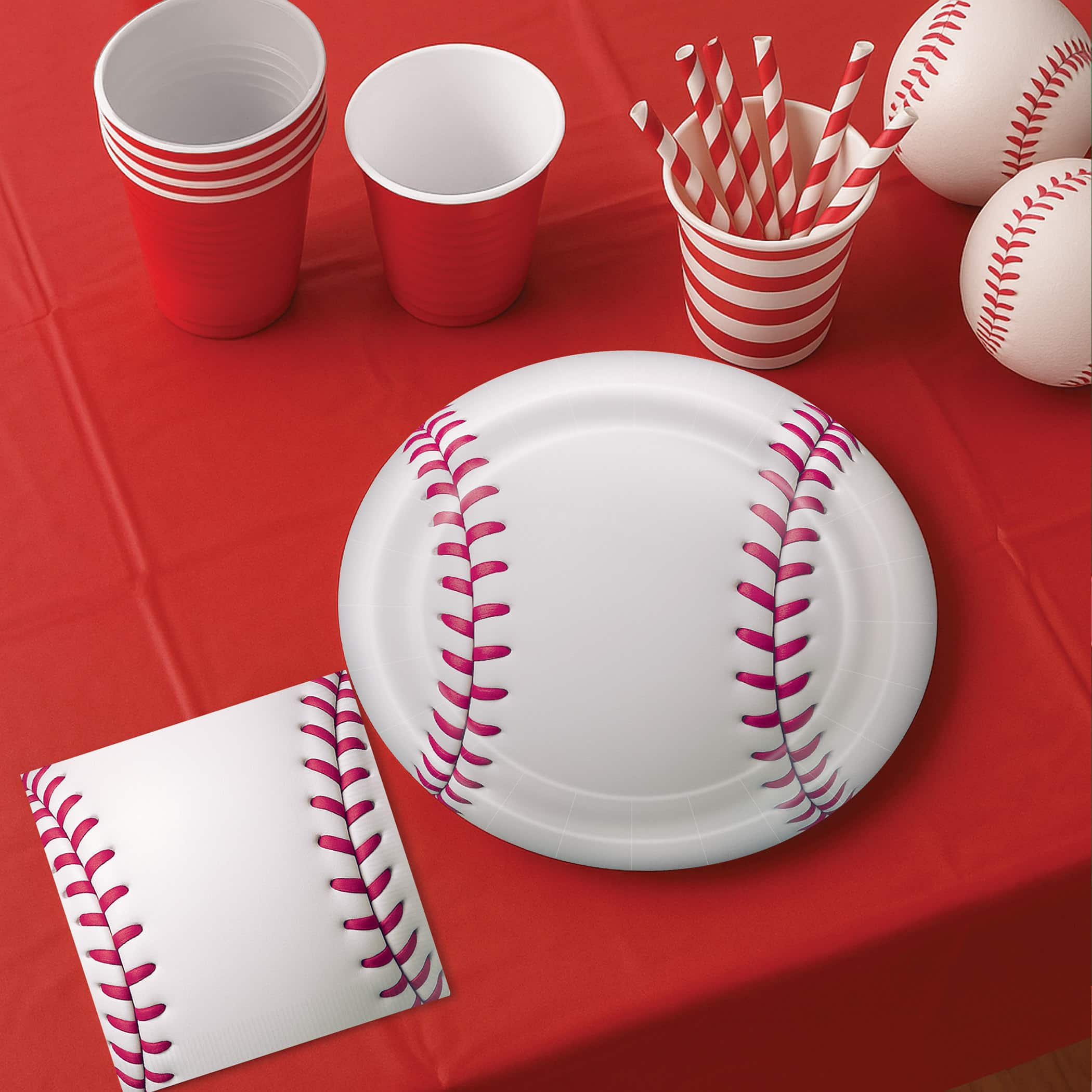 Beistle 6.5" x 6.5" Baseball 2-Ply Luncheon Napkins, 32ct.
