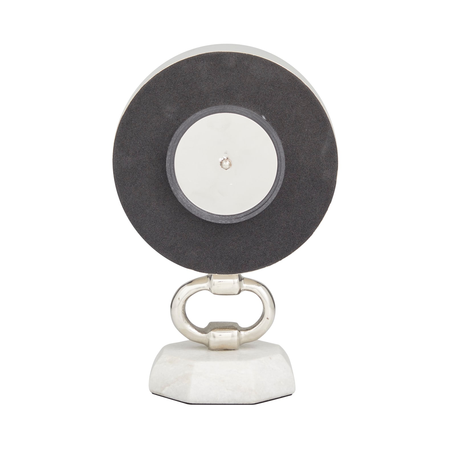 Silver Modern Abstract Clock, 6" x 4" x 10"