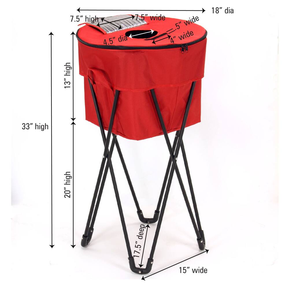 Household Essentials 33" Red Thermal Standing Cooler with Travel Bag
