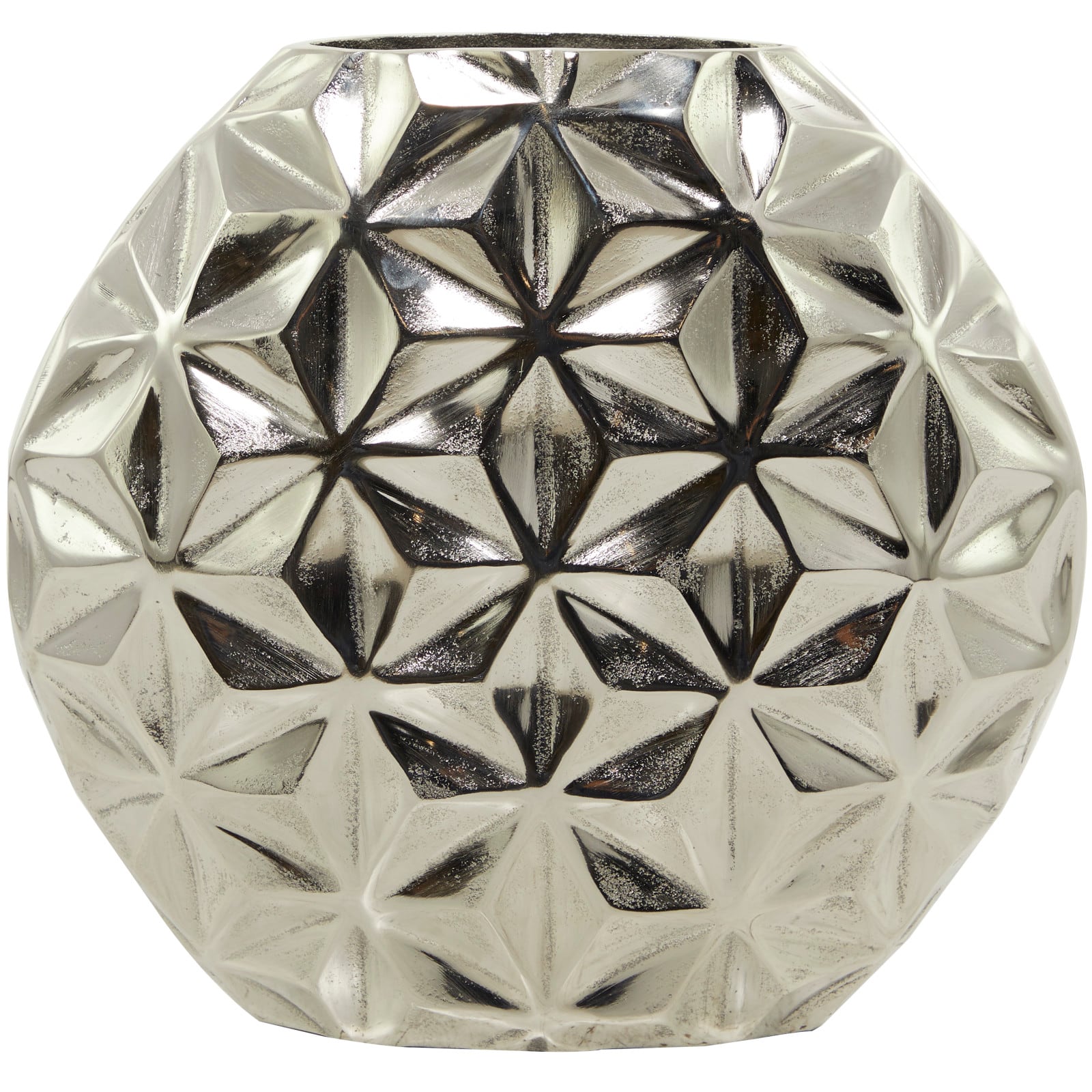 CosmoLiving by Cosmopolitan Aluminum Faceted Geometric Vase