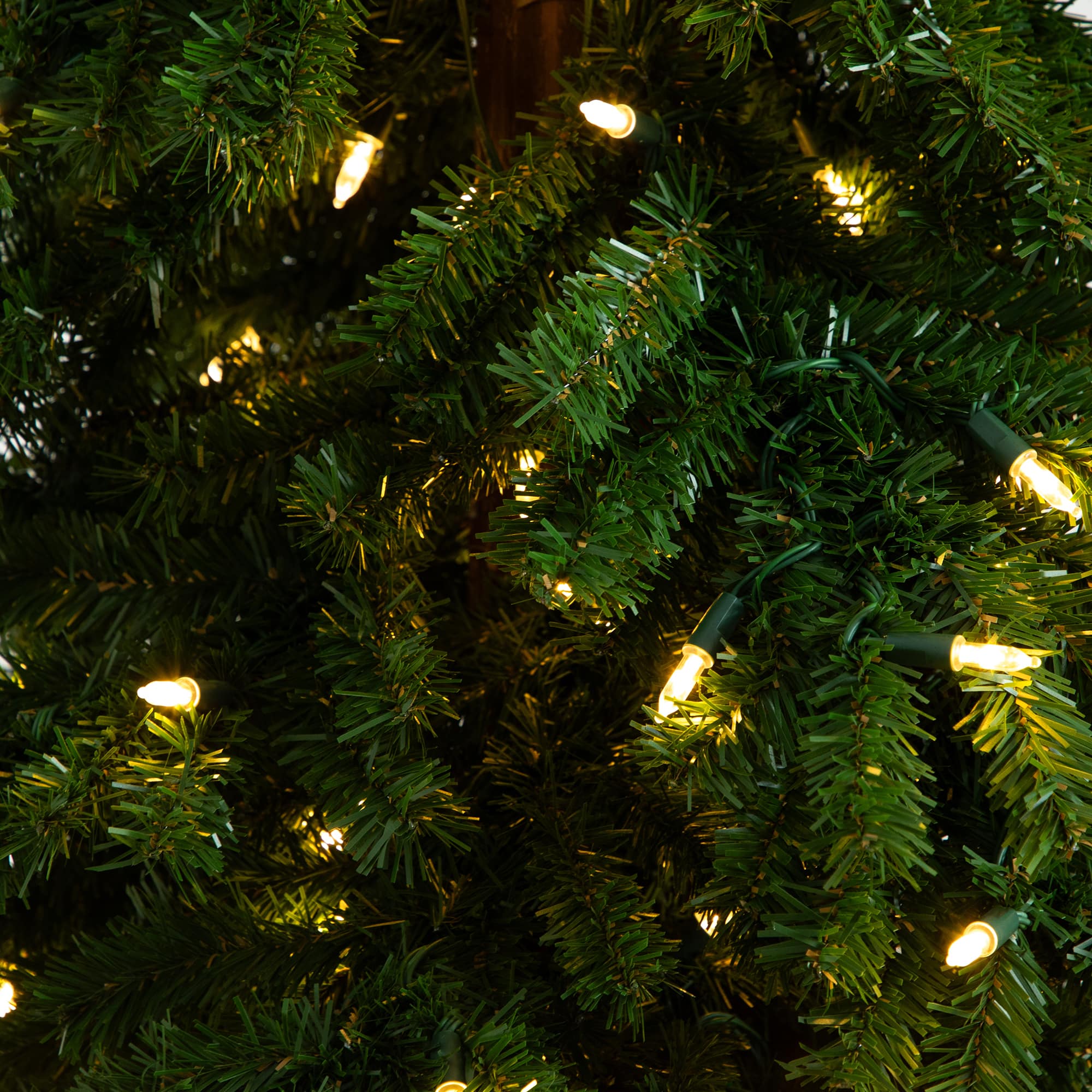 7ft. Pre-Lit Green Santa’s Hat Artificial Christmas Tree, Clear LED Lights