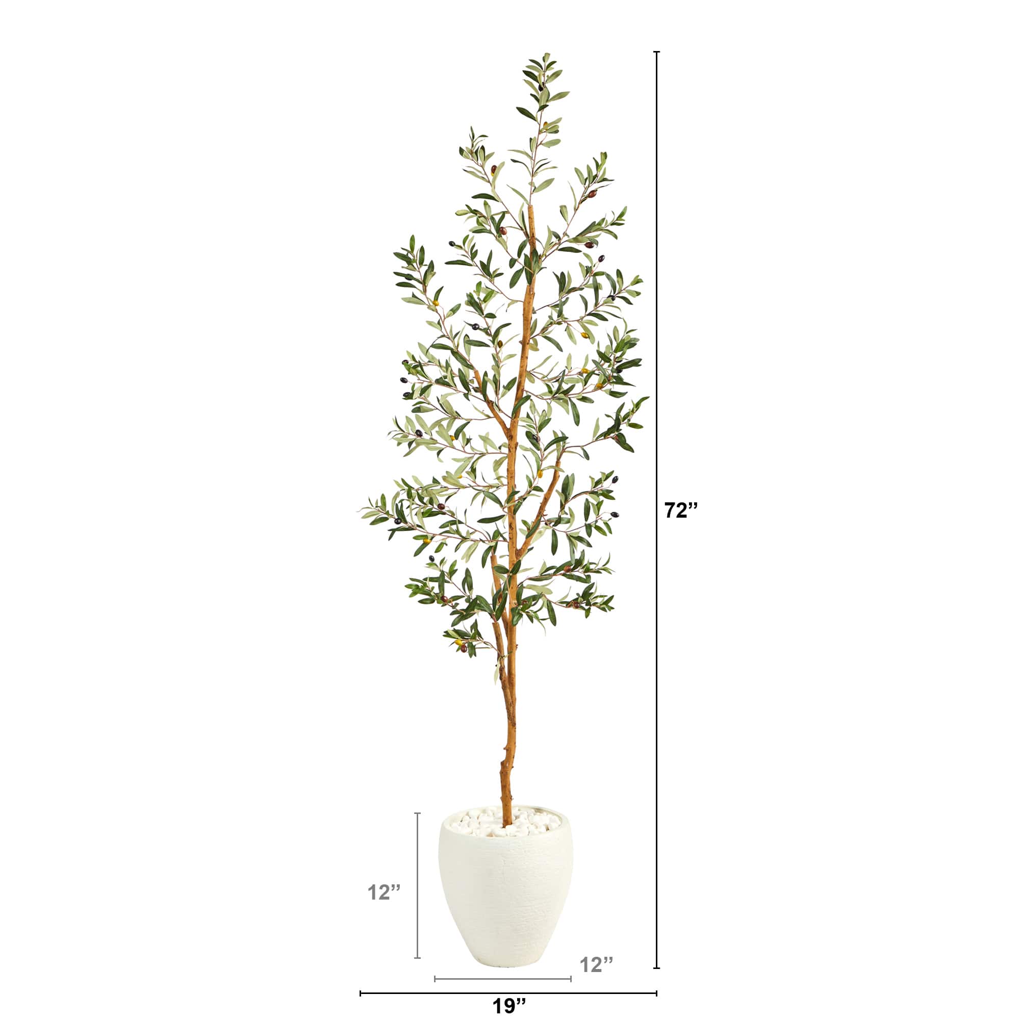 6ft. Olive Artificial Tree in White Planter