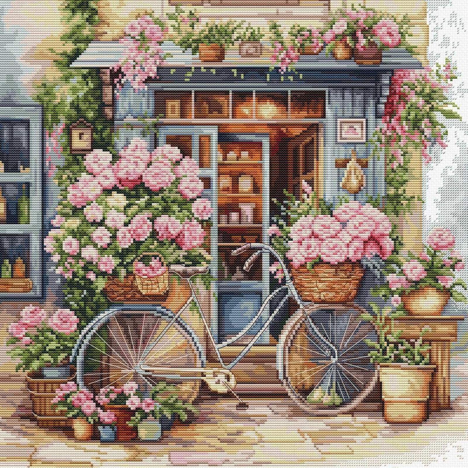 Luca-S Shop Flowers Counted Cross Stitch Kit