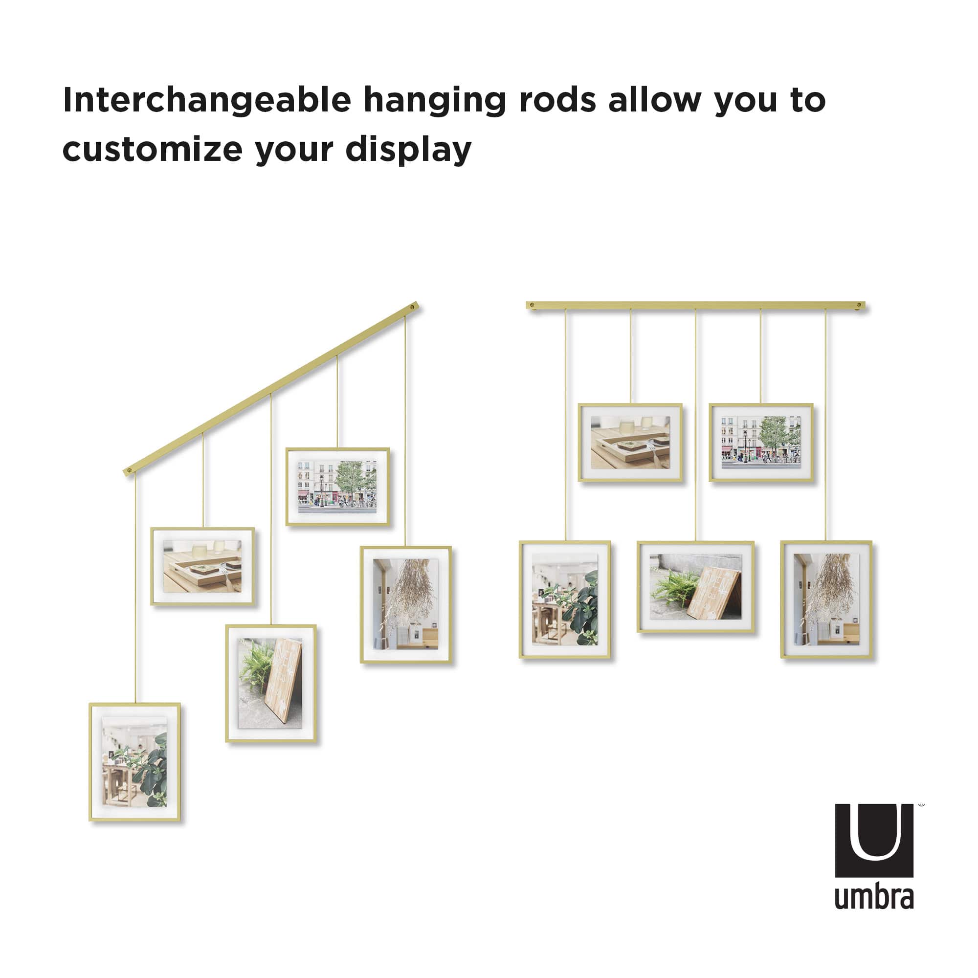 Umbra Matte Brass Exhibit Gallery Picture Frame Set