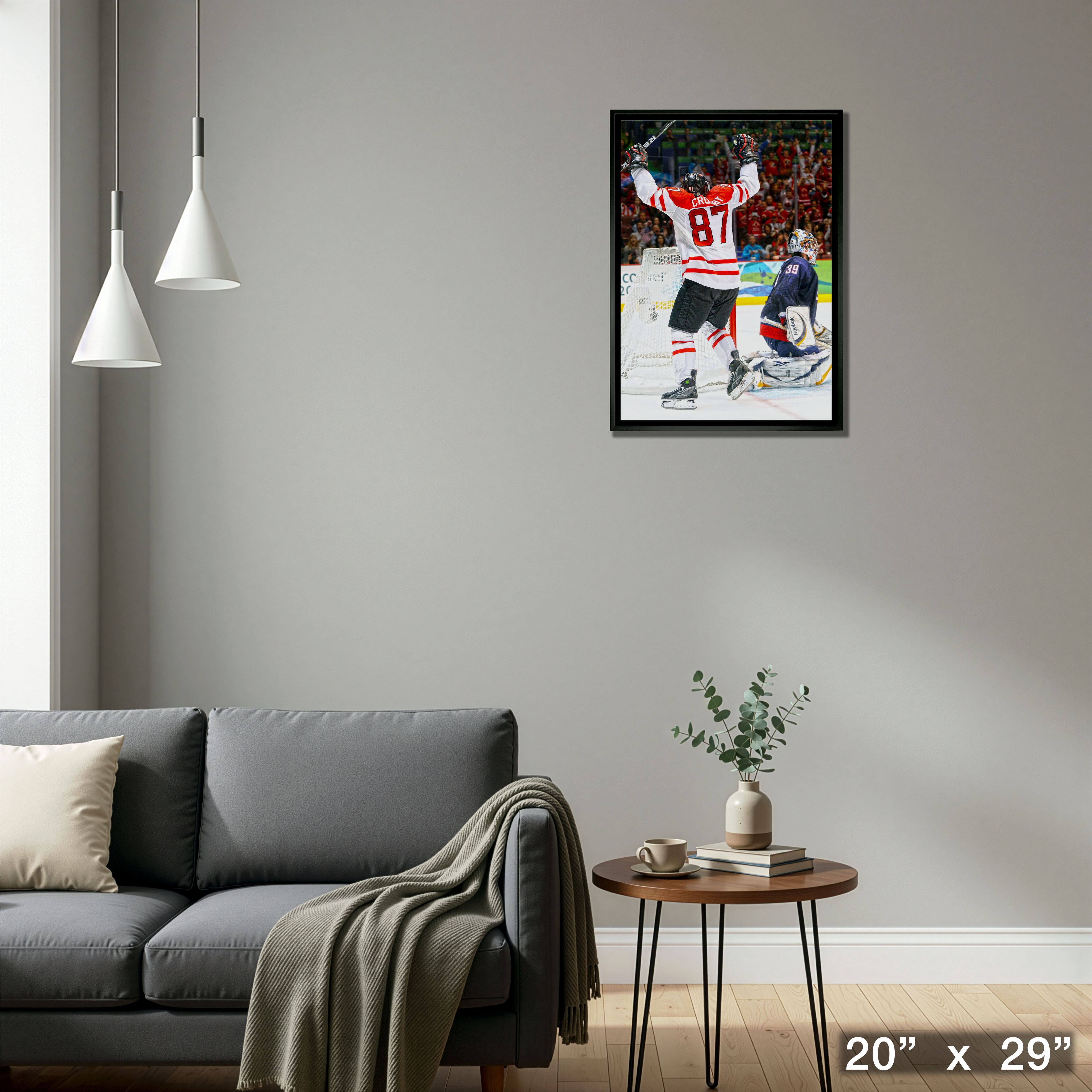 Sidney Crosby Team Canada Framed 20" x 29" Golden Goal Celebration Canvas
