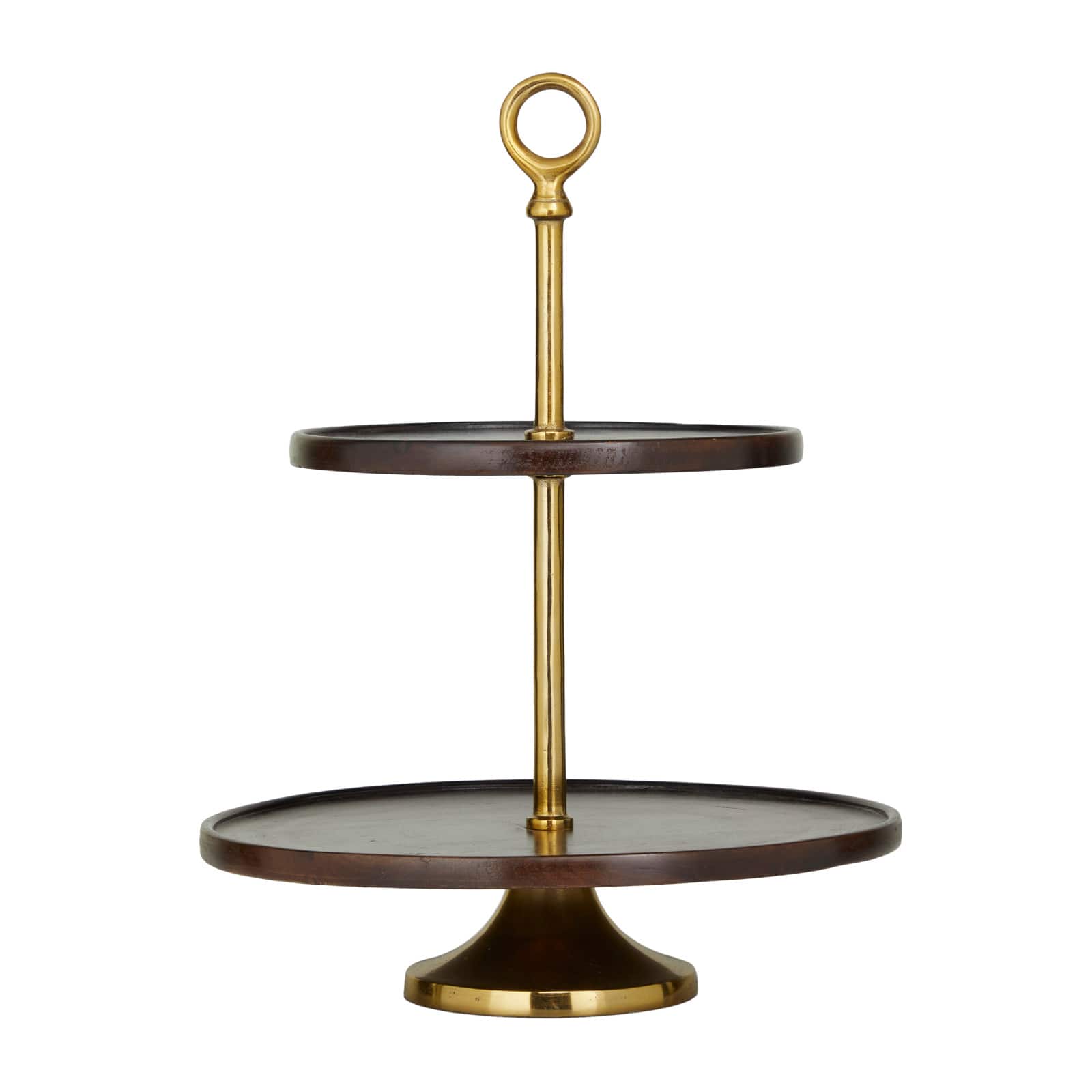 Brown Coastal Tiered Server, 14" x 14" x 18"