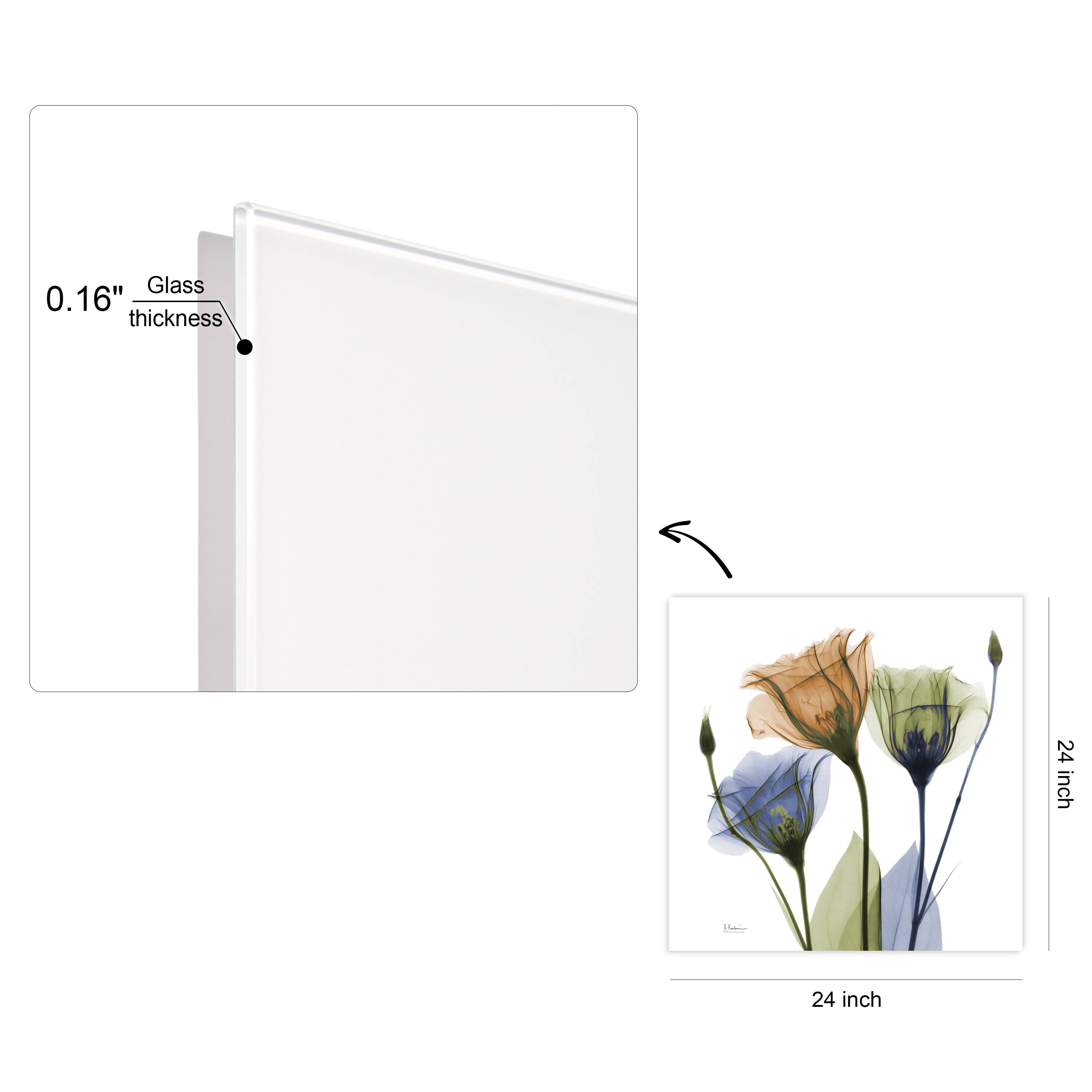 Empire Art Direct 24" x 24" Gentian Buddies Frameless Free Floating Printed Tempered Glass Wall Art