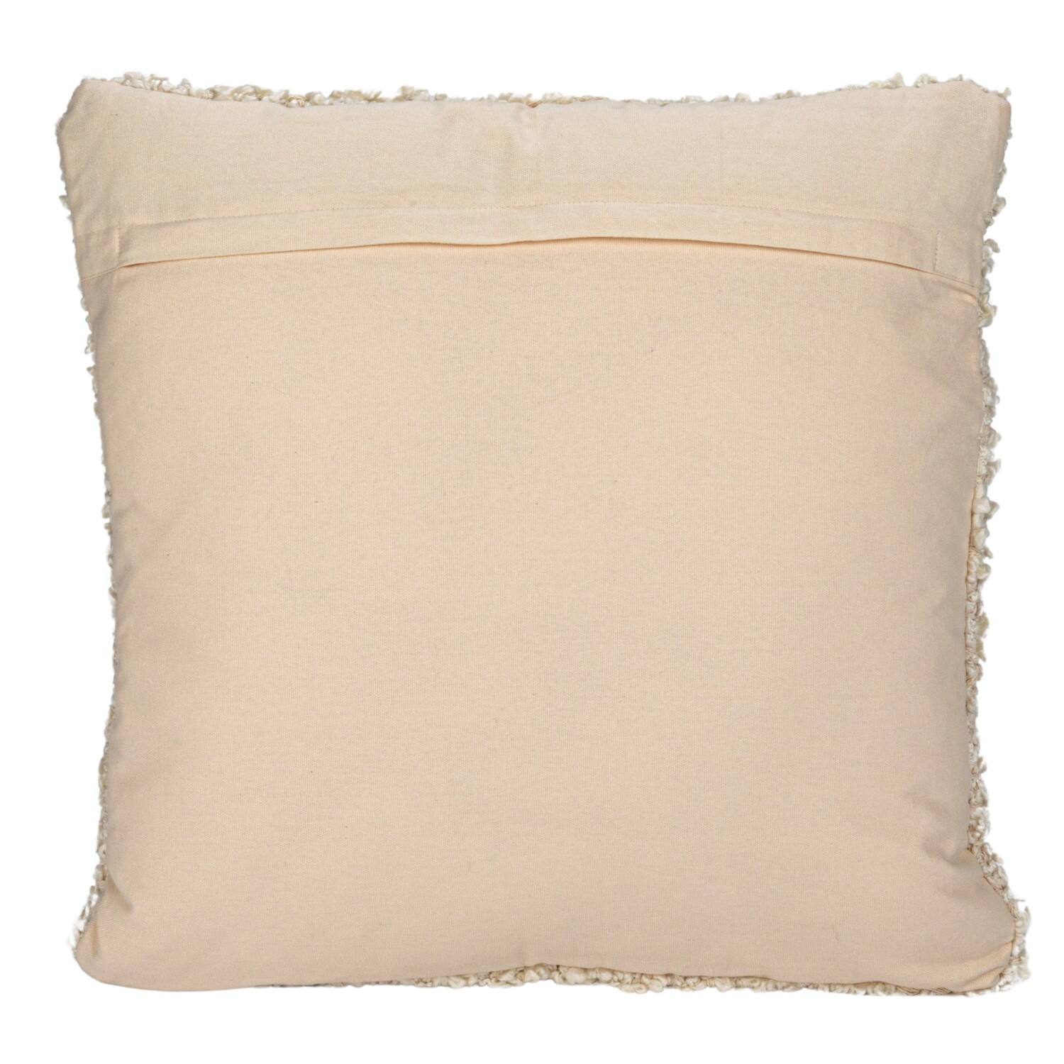 Hello Honey® 20" Cream Woven Cotton Blend Bouclé Pillow