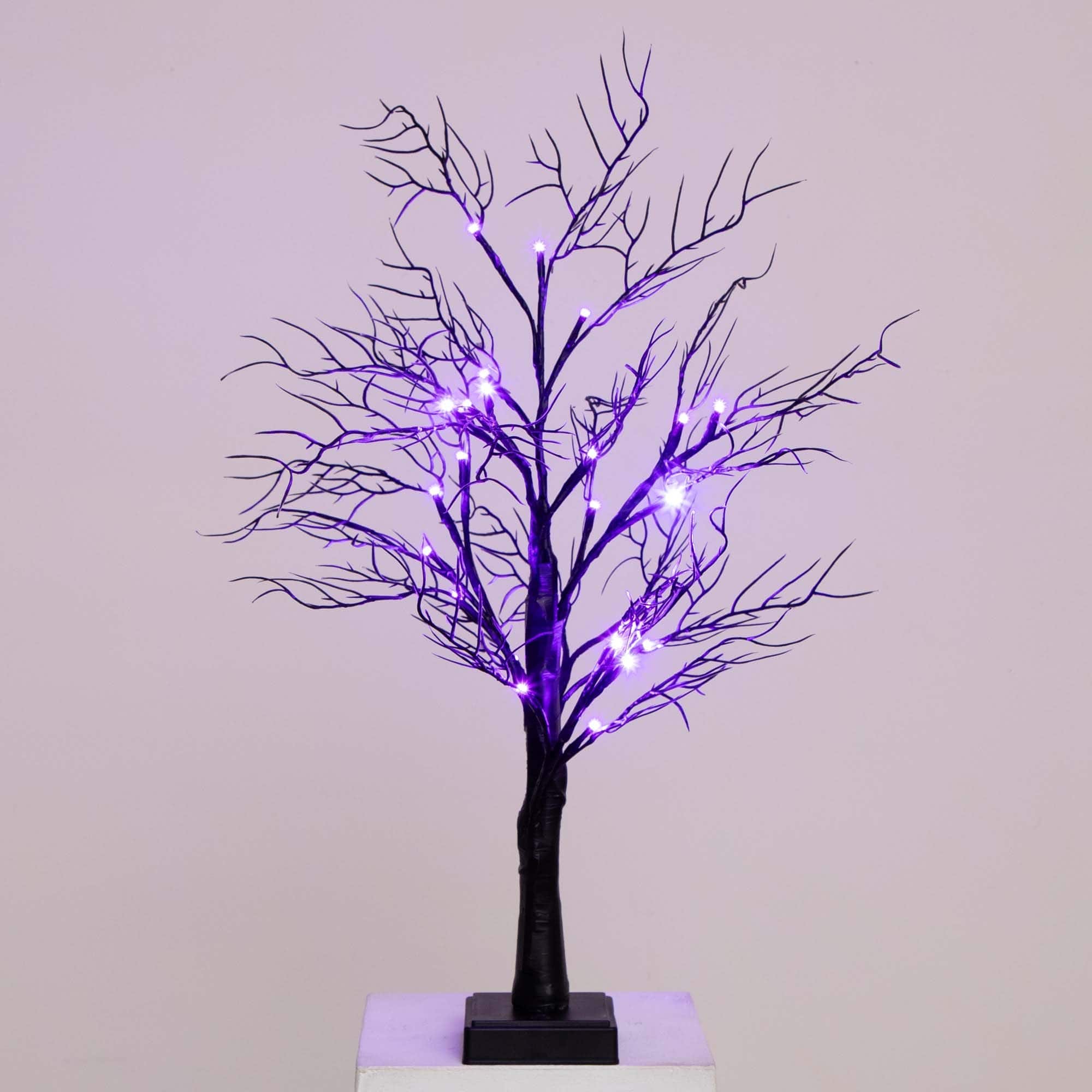 2ft. Pre-Lit LED Deluxe Black Twig Artificial Halloween Tree