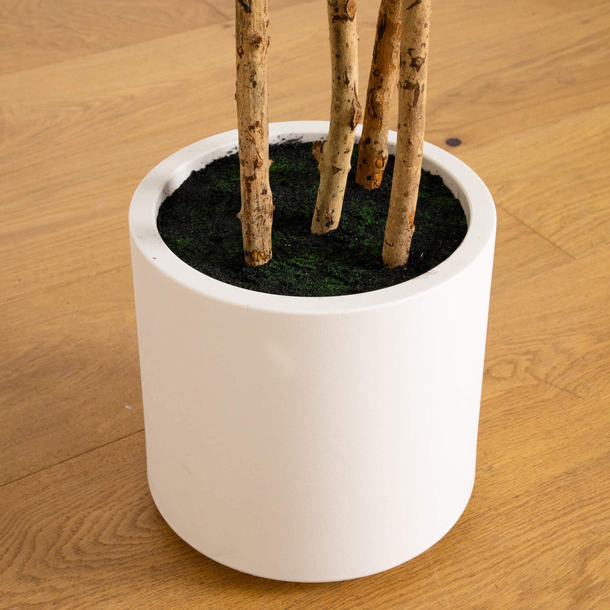 8ft. Artificial Fiddle Leaf Tree in Decorative White Planter