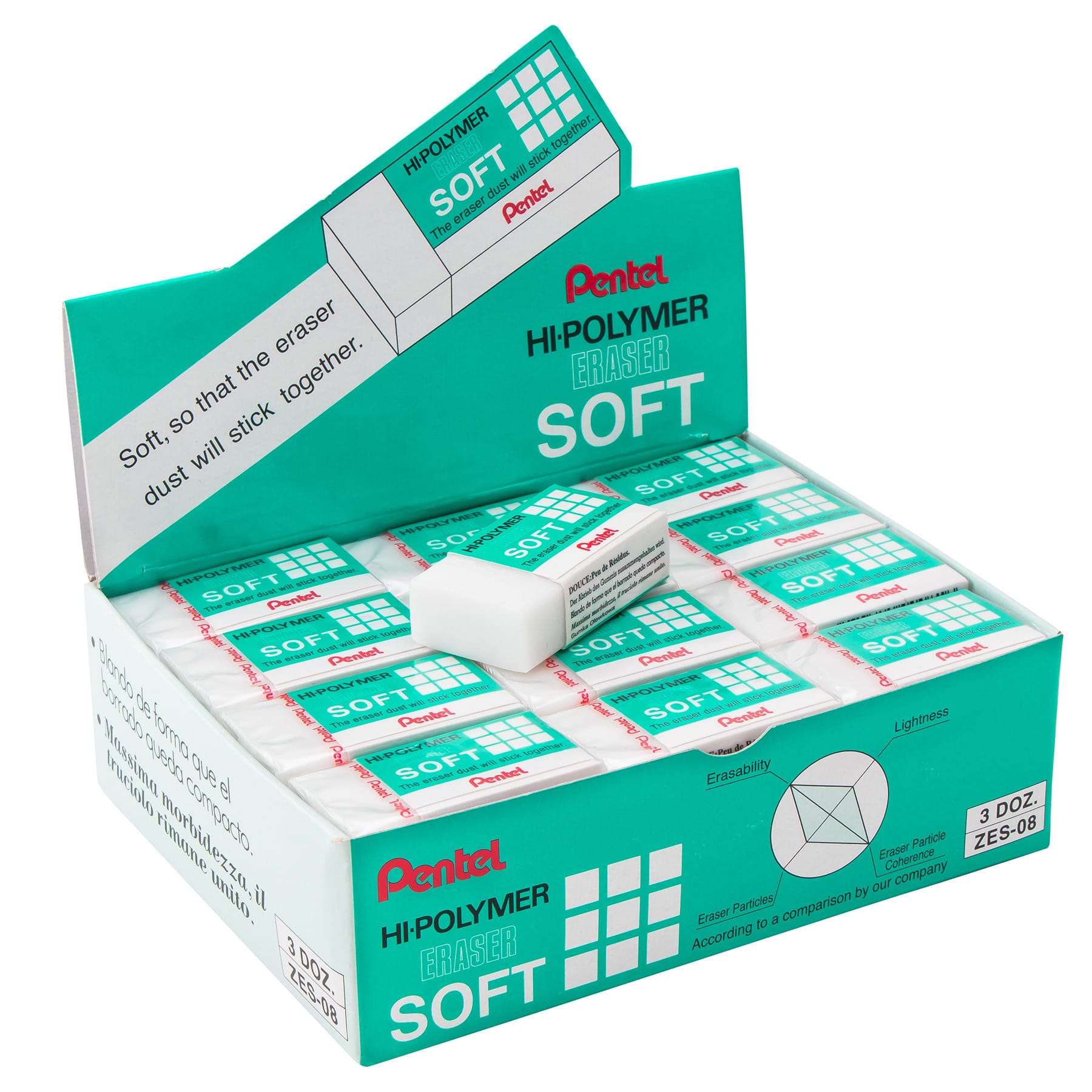 Pentel® Hi-Polymer® Erasers, 36ct.