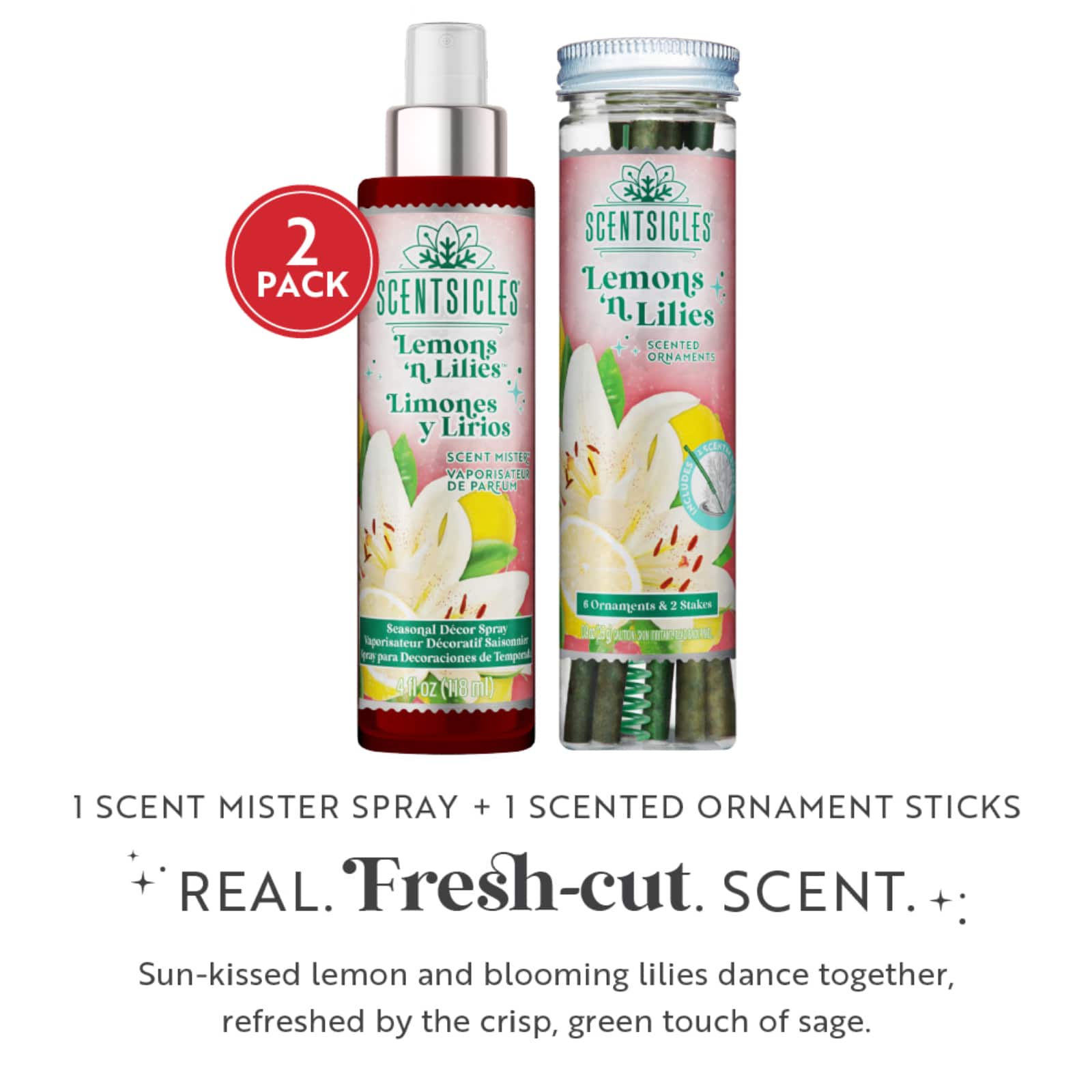 Scentsicles Lemon 'n Lilies Stick 6 ct and Scent Mister Lemon 'n Lilies, 2 pack