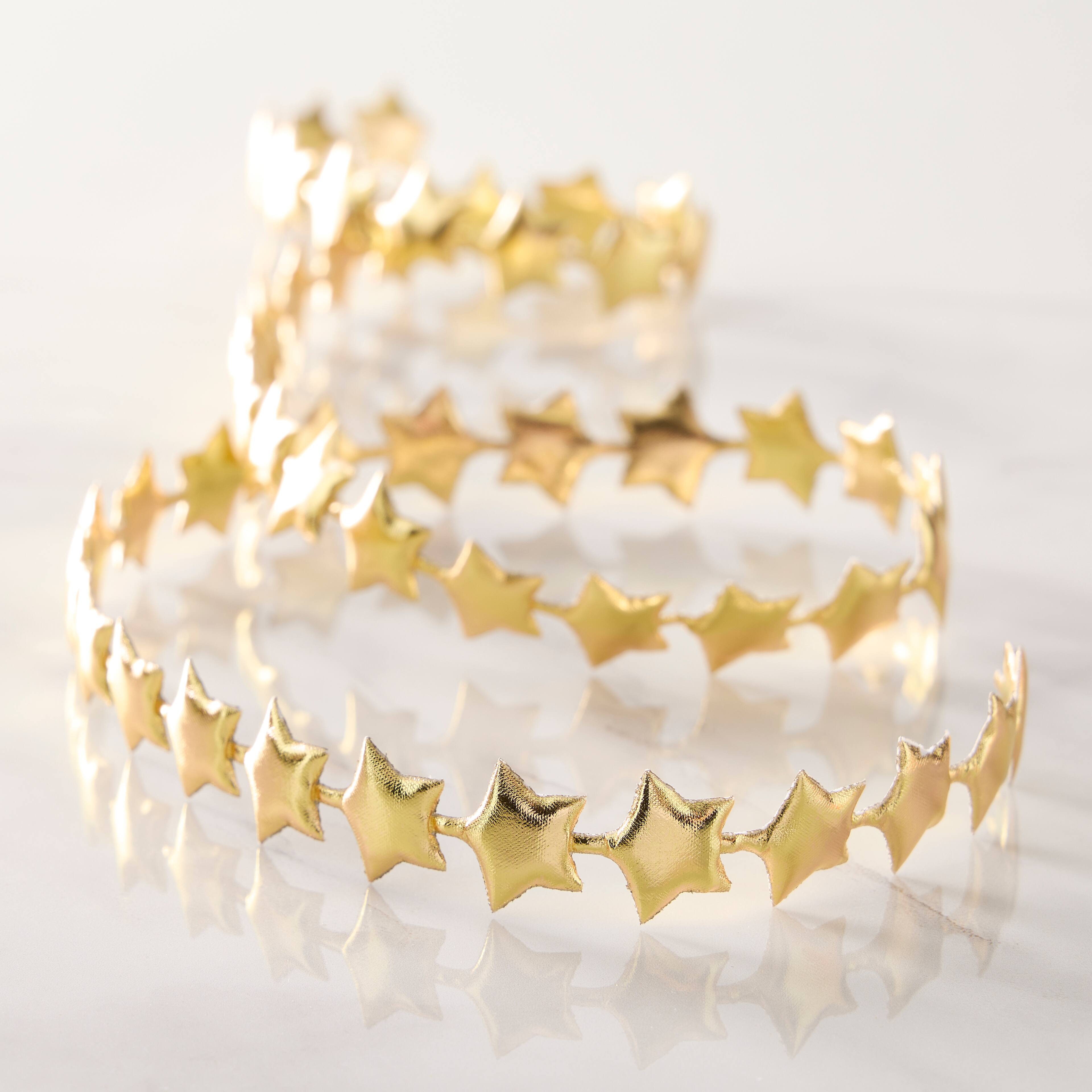 5/7" x 3yd. Gold Metallic Star Ribbon by Celebrate It® Classic
