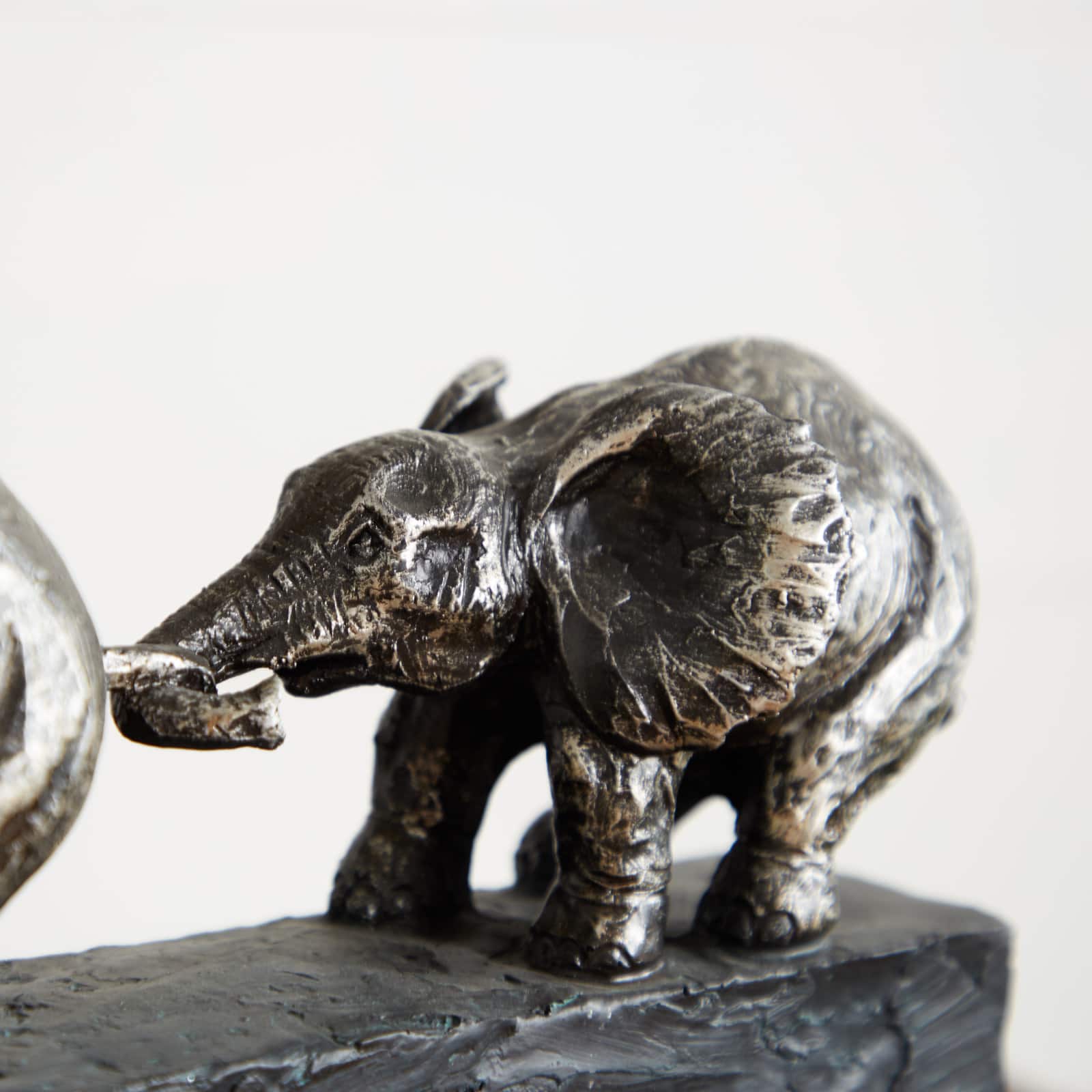 17" Black Eclectic Elephant Sculpture