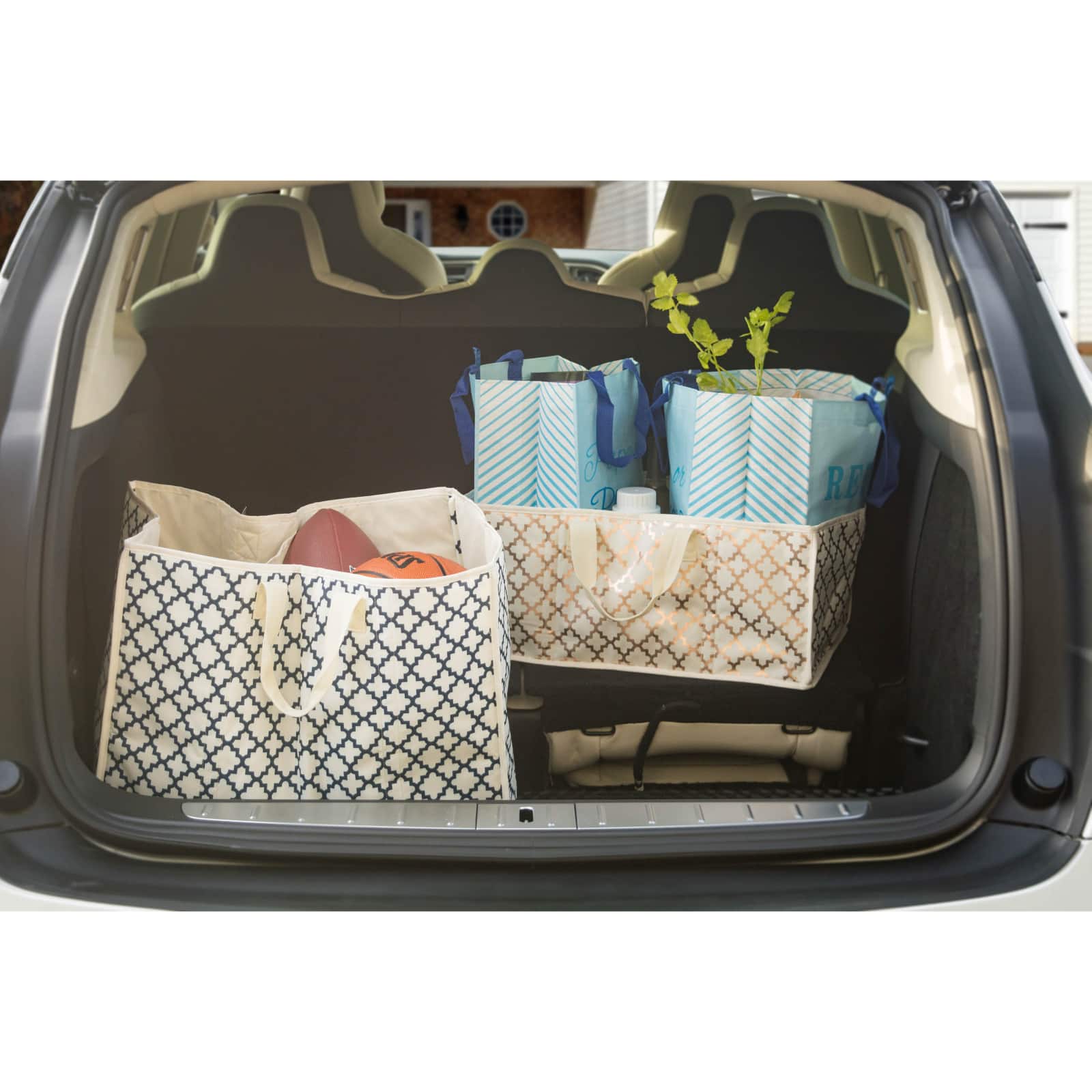 Bronze Polyester Lattice Rectangle All Purpose Storage Tote