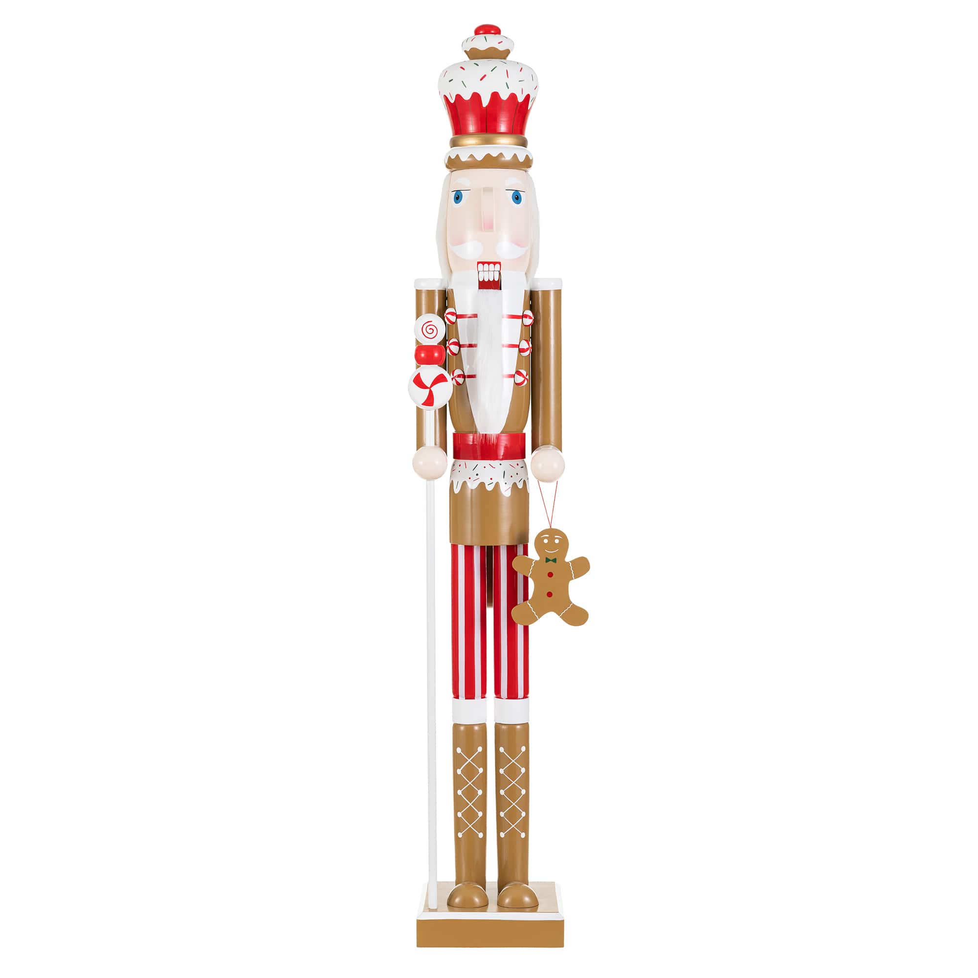 Glitzhome® 42" Wooden Christmas Gingerbread Man Nutcracker