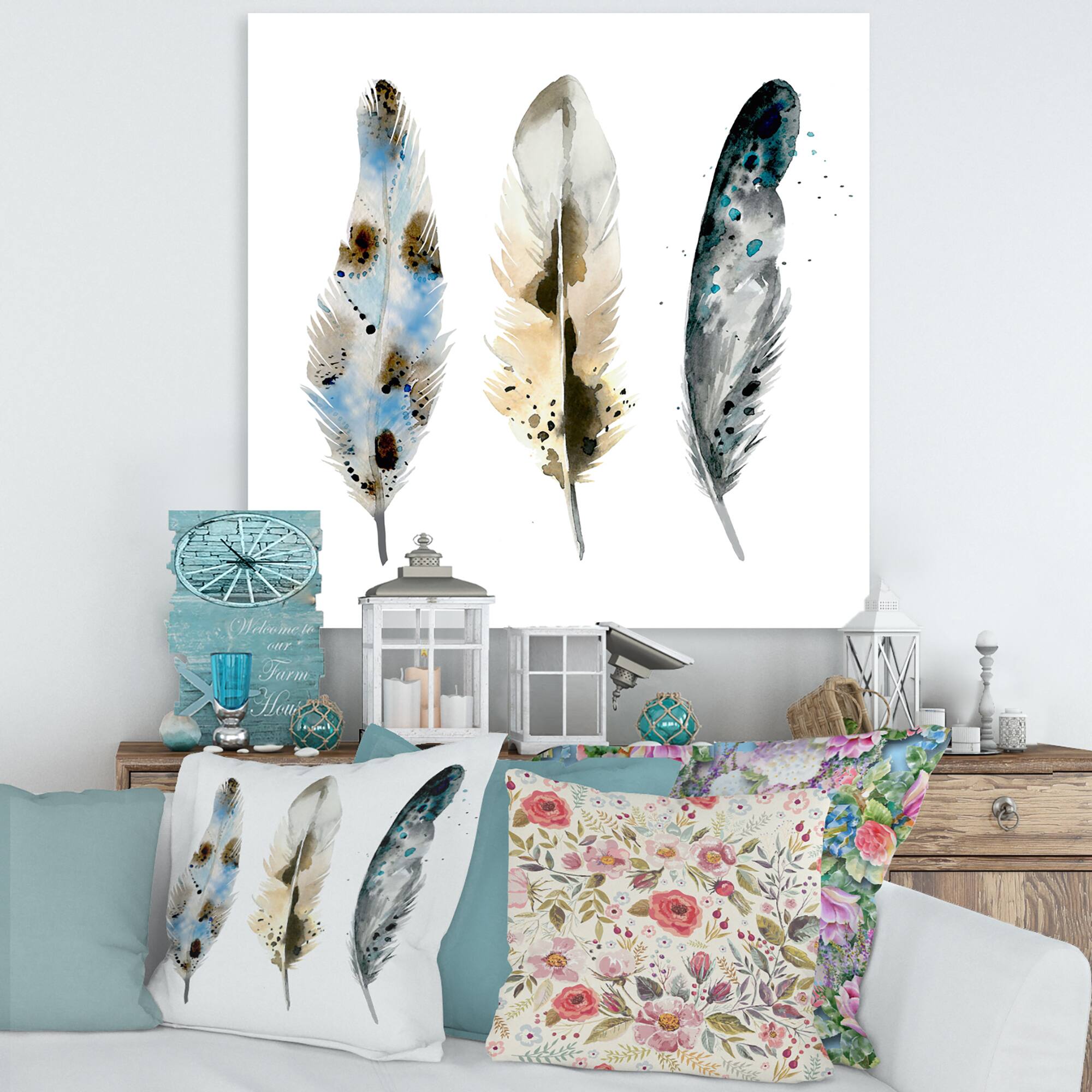 Designart - Colourful Boho Feathers V