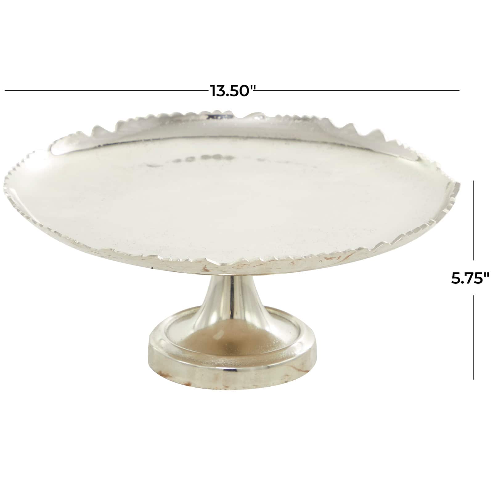CosmoLiving by Cosmopolitan 13" Silver Aluminum Cake Stand