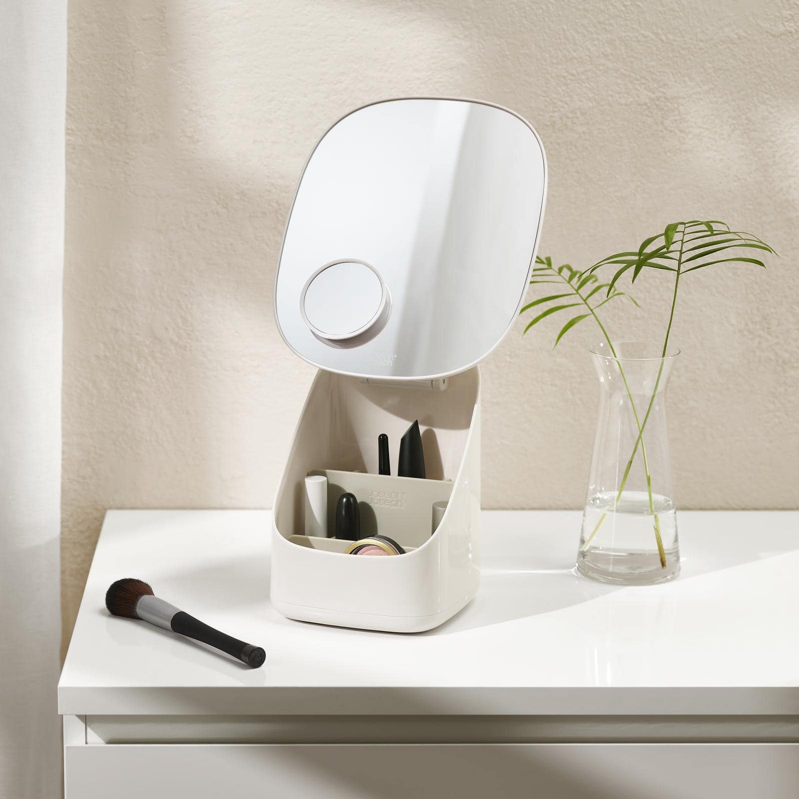 Joseph Joseph Viva Pedestal Mirror with Cosmetic organizer