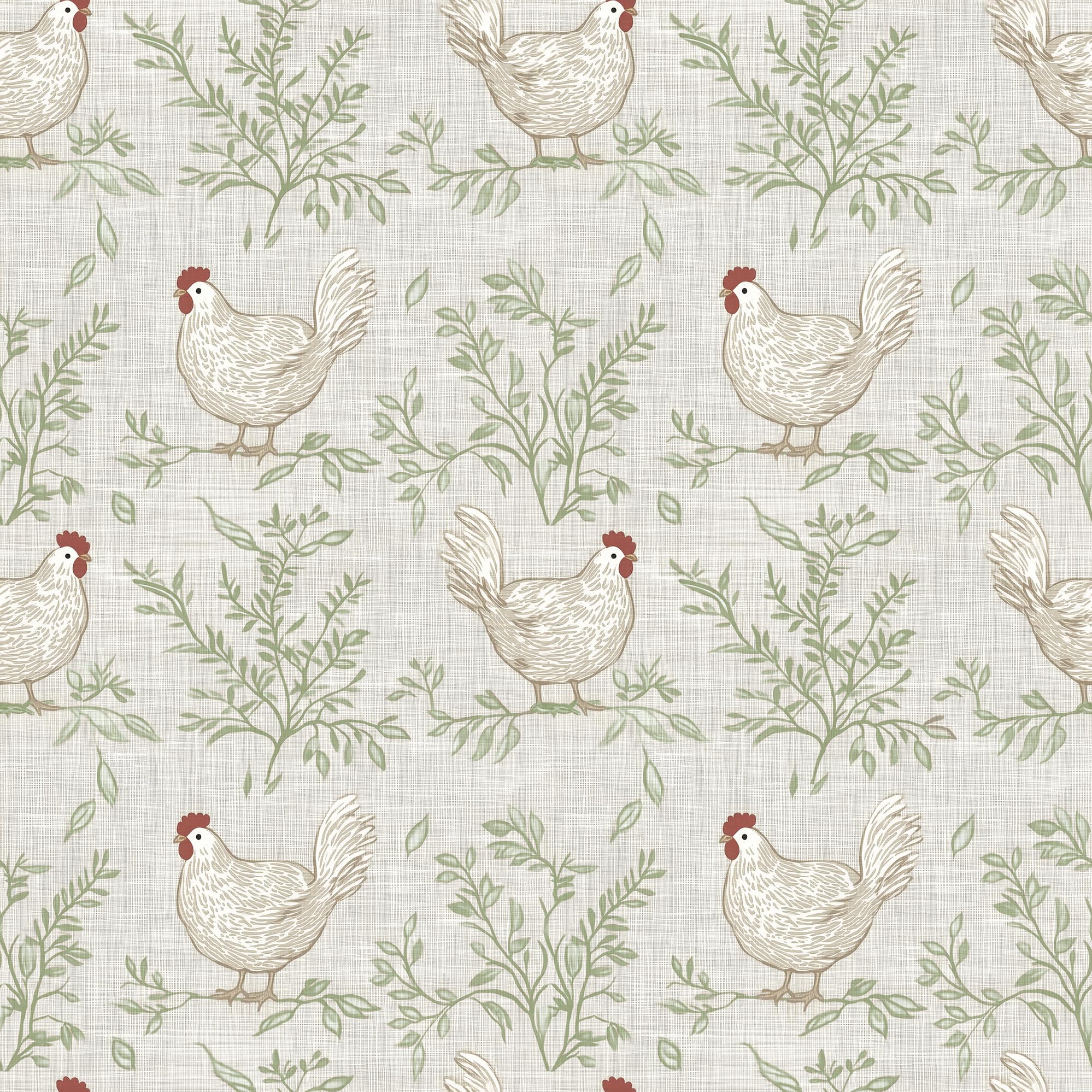 Designs Direct Cluckingham Toile Peel & Stick Wallpaper
