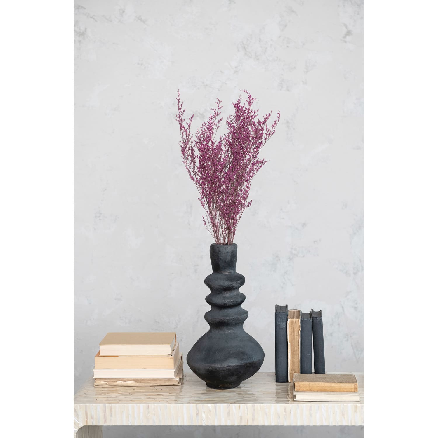Hello Honey® 17" Black & Gold Tall Decorative Handmade Paper Mache Vase
