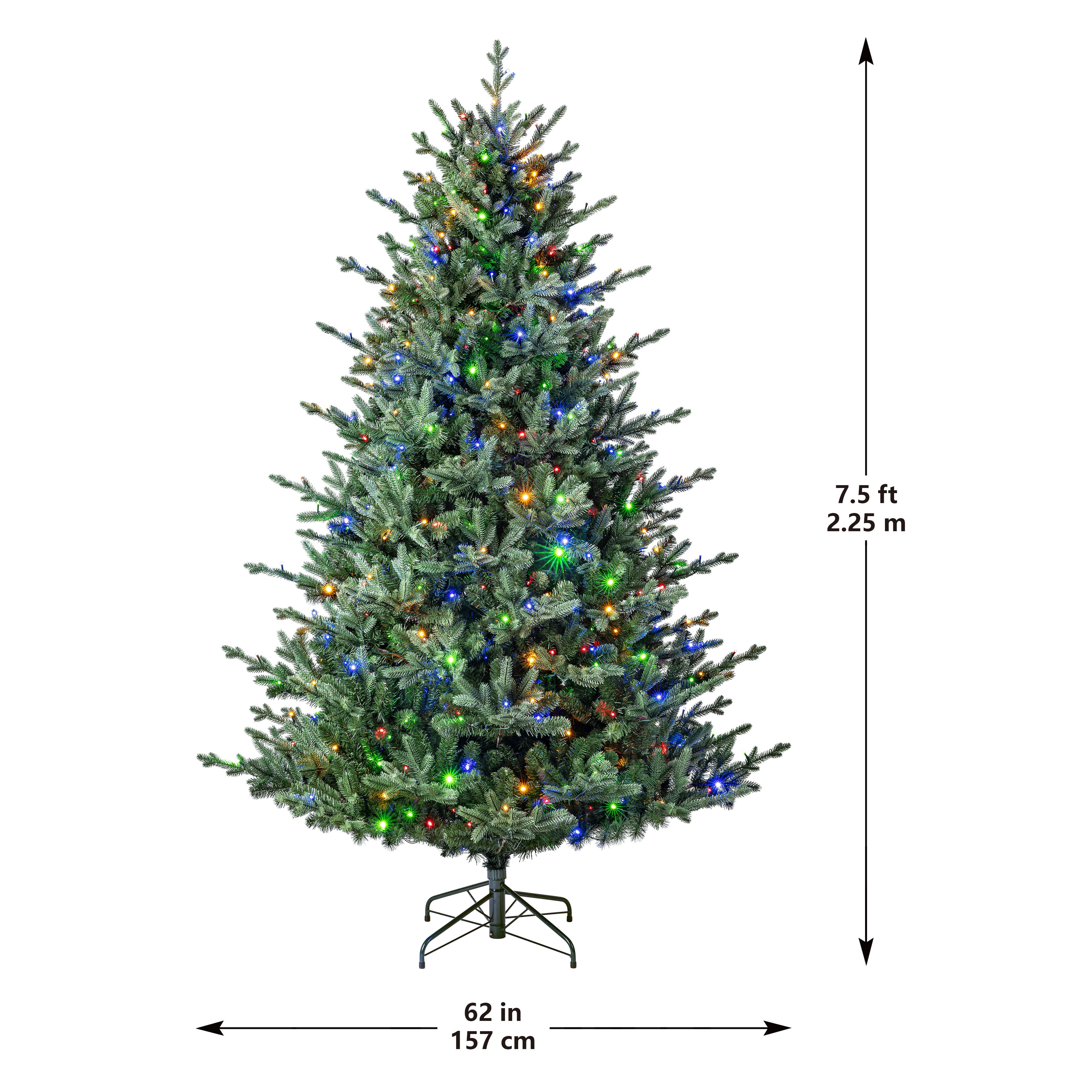 7.5ft. Pre-Lit Collins Fir Artificial Christmas Tree, Color Changing Mini LED Lights by Ashland® - Includes a Tree Storage Bag