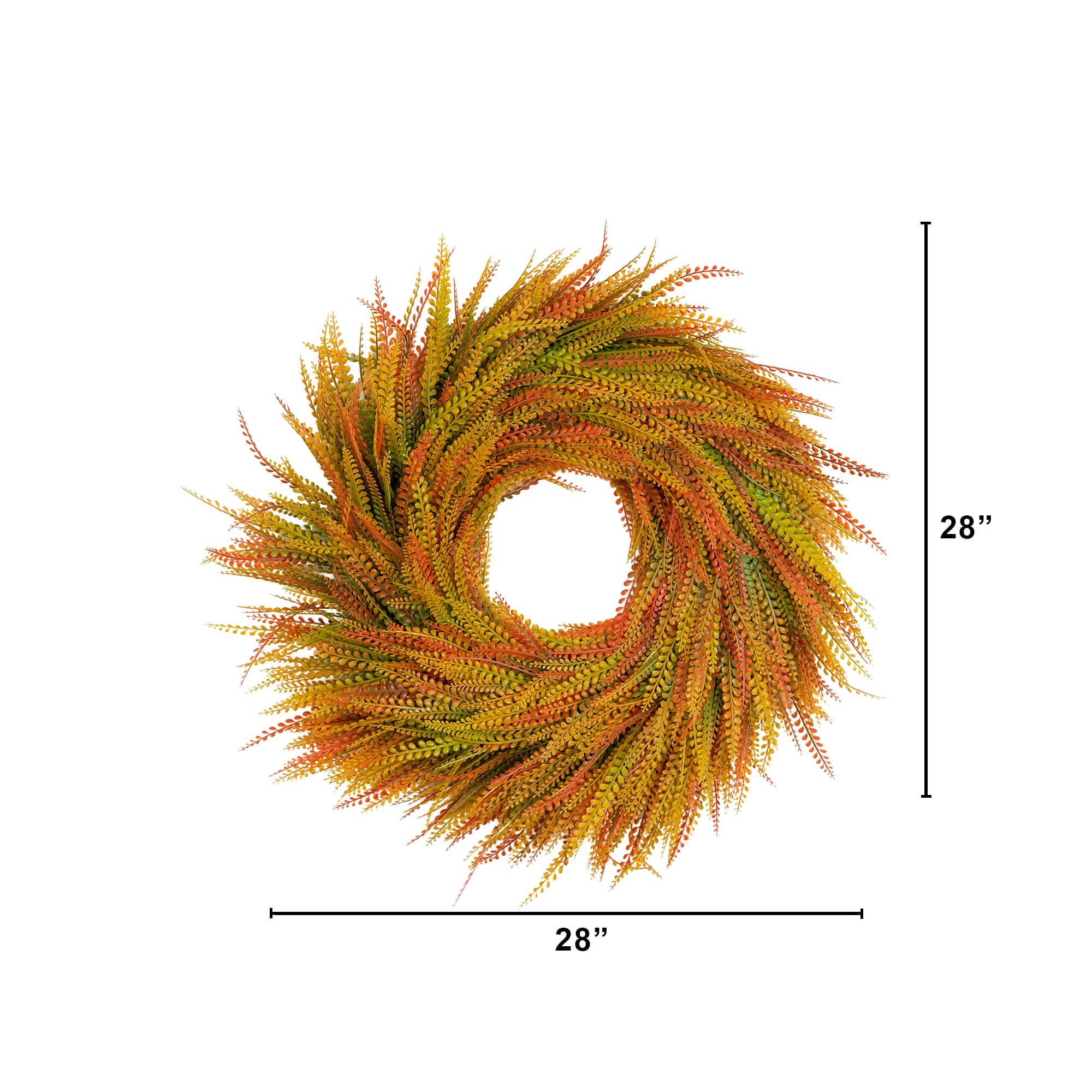 28" UV Artificial Fall Wheat Grass Wreath