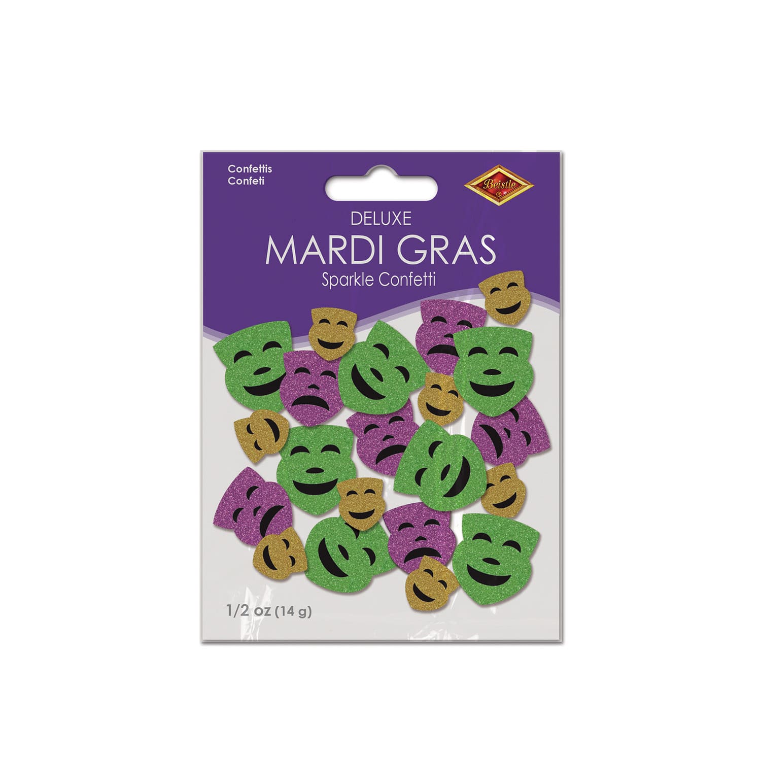 Beistle 1/2oz. Mardi Gras Deluxe Sparkle Confetti